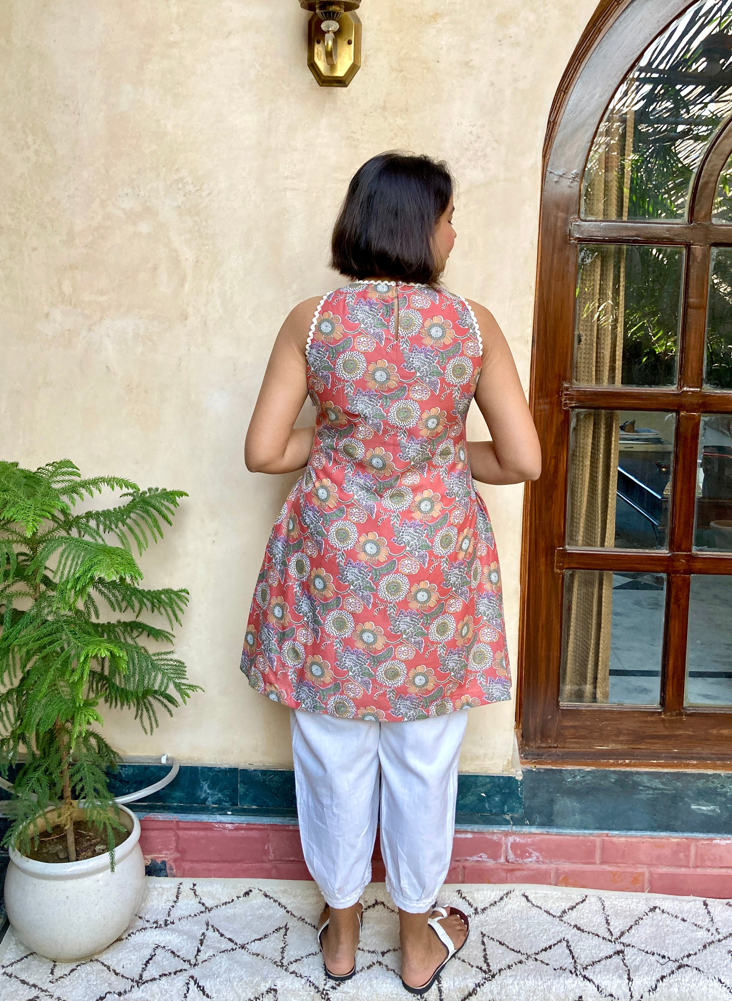 Rust Red Printed Kurta Set image 4