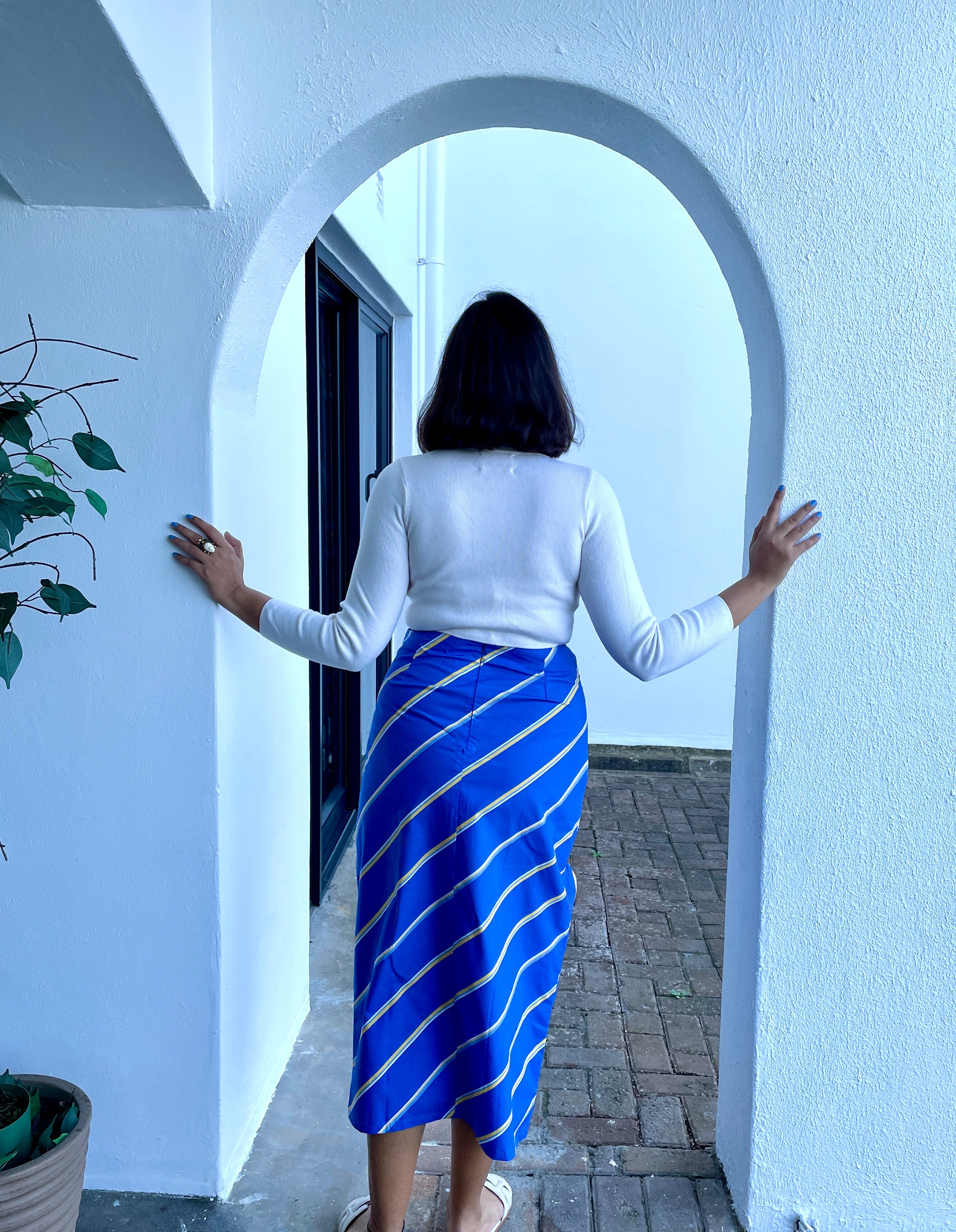 Blue Stripe  Knot skirt image 7