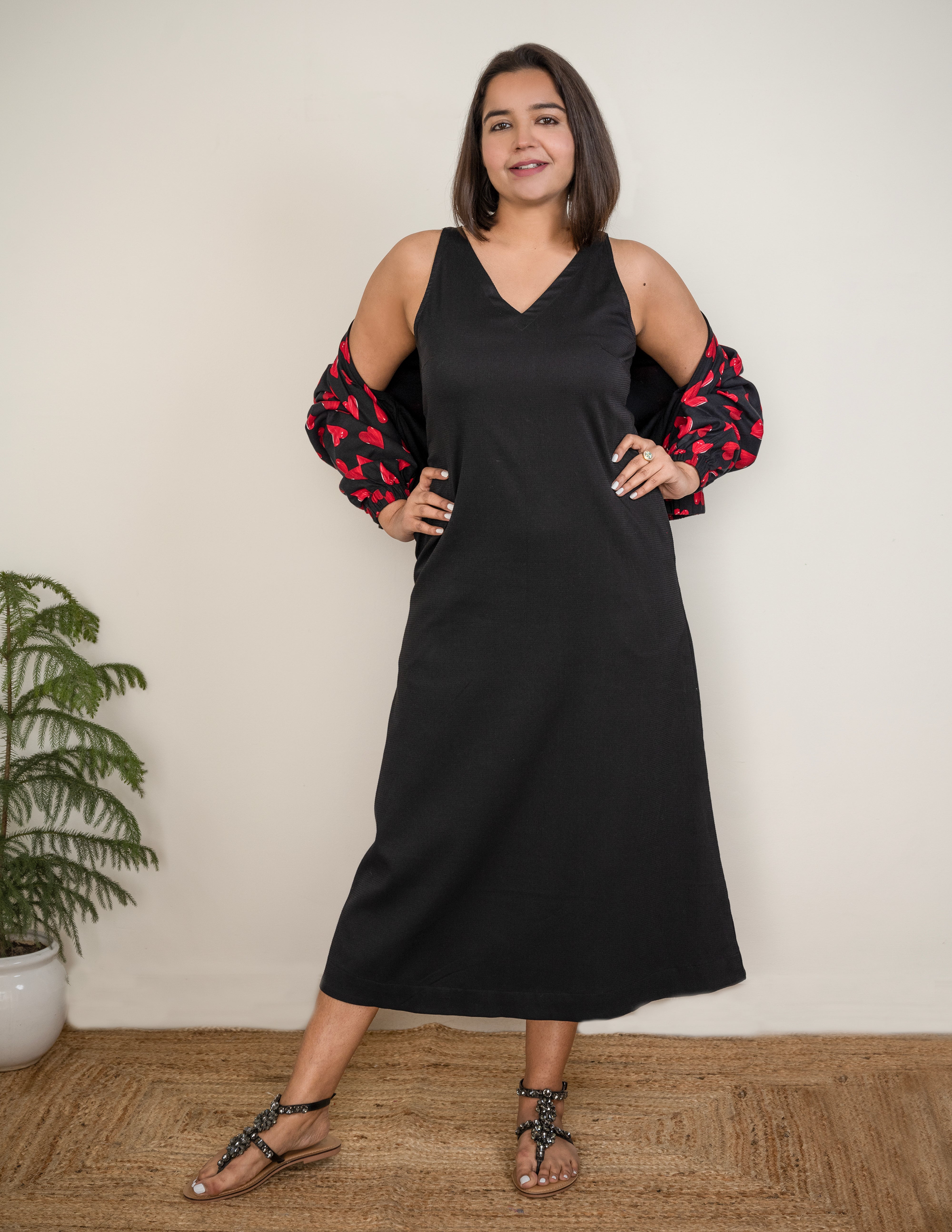 Solid Black Halter Long dress image 4