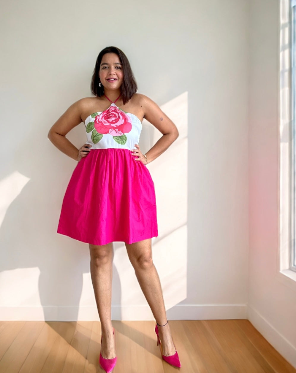 Pink Rose Halter Dress image 0