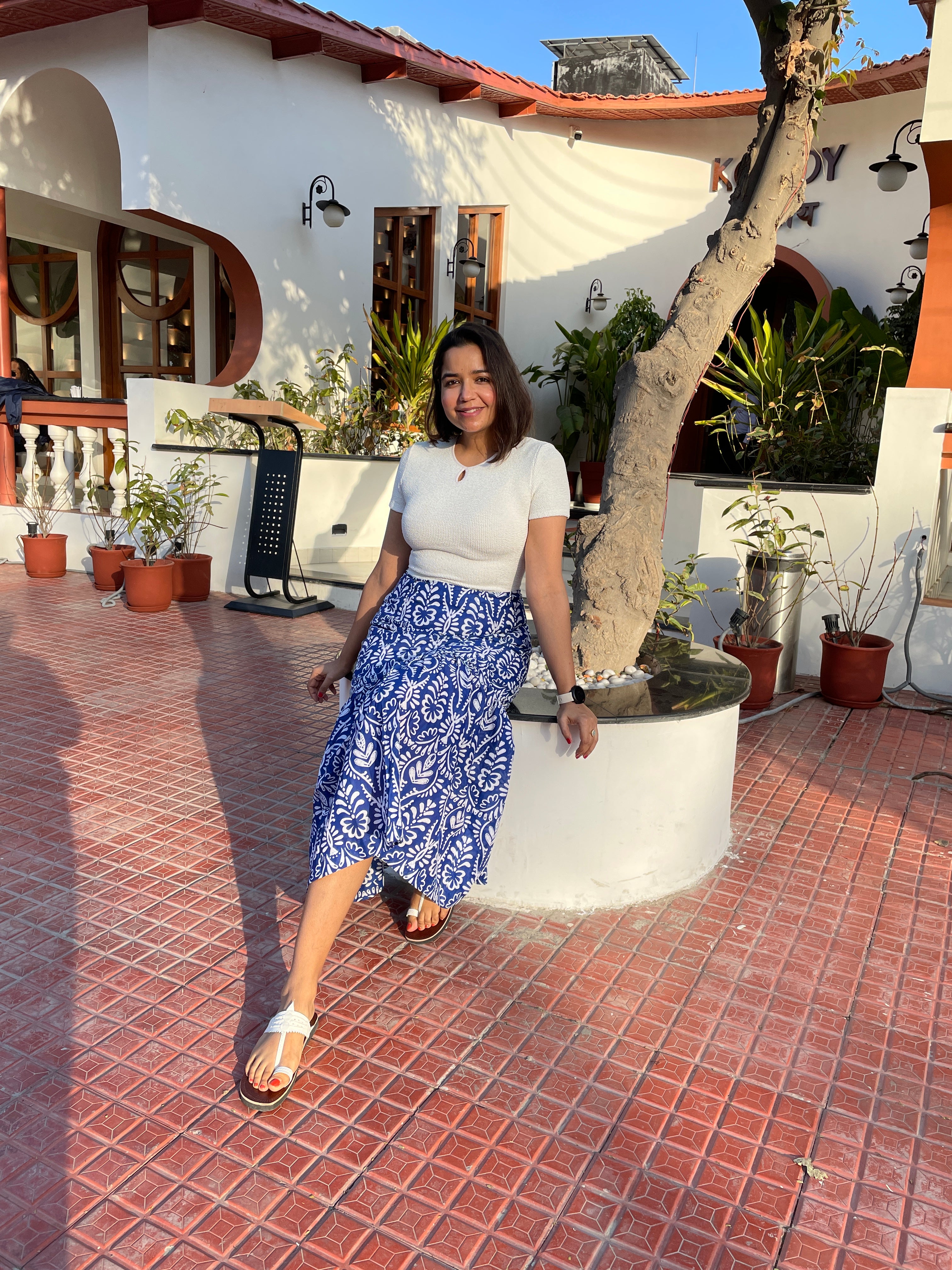 Blue Printed Maxi Skirt image 8