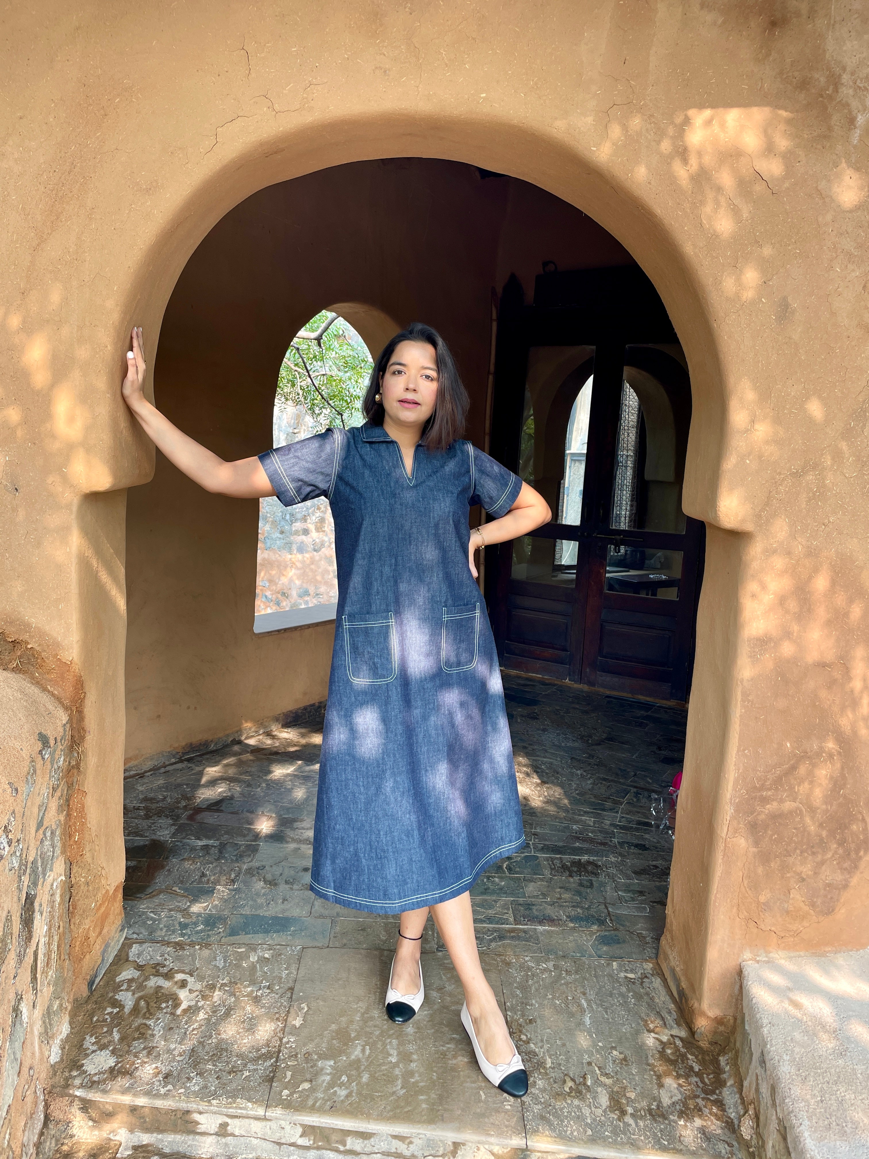 Denim Midi Dress image 0