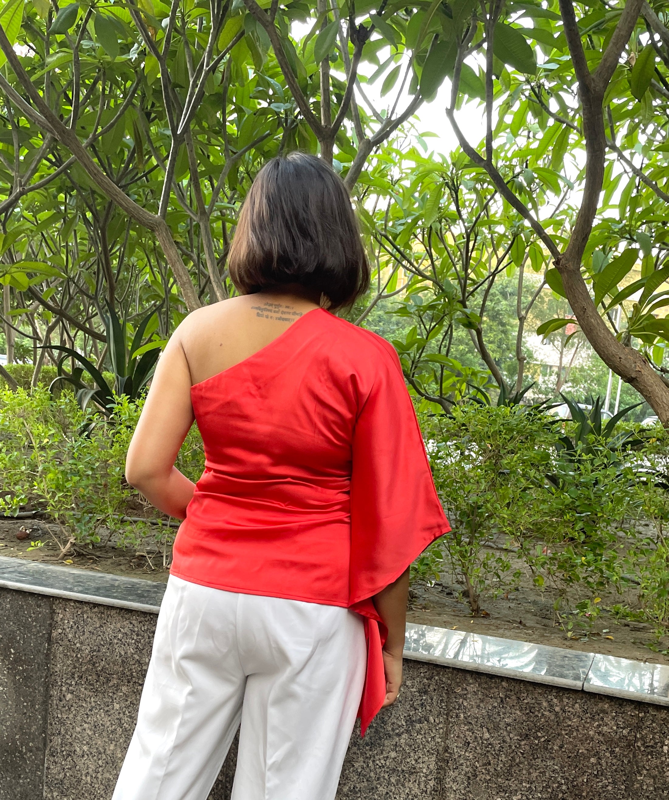 Orange One Shoulder Top image 3