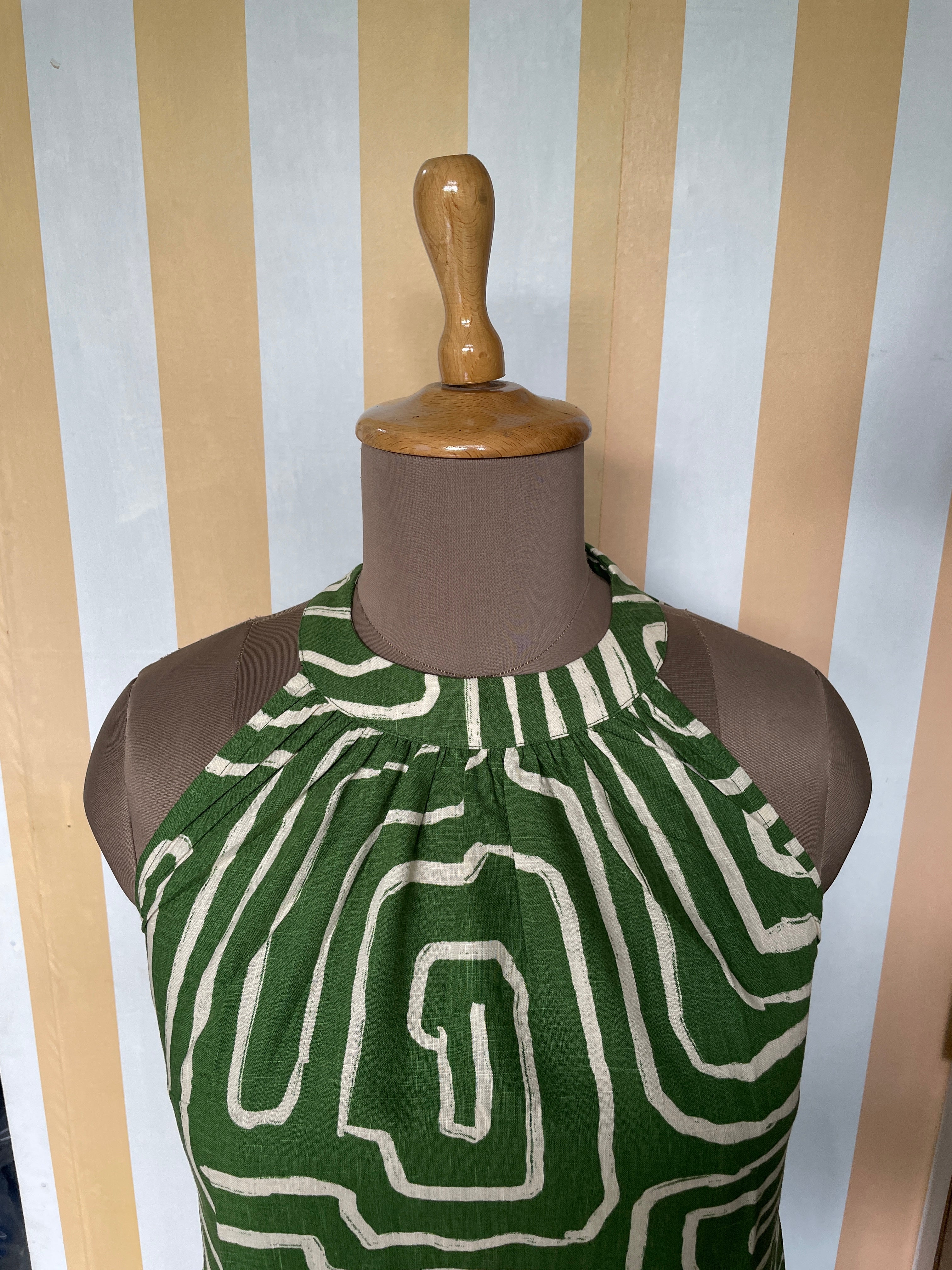 Olive Maze Halter Dress