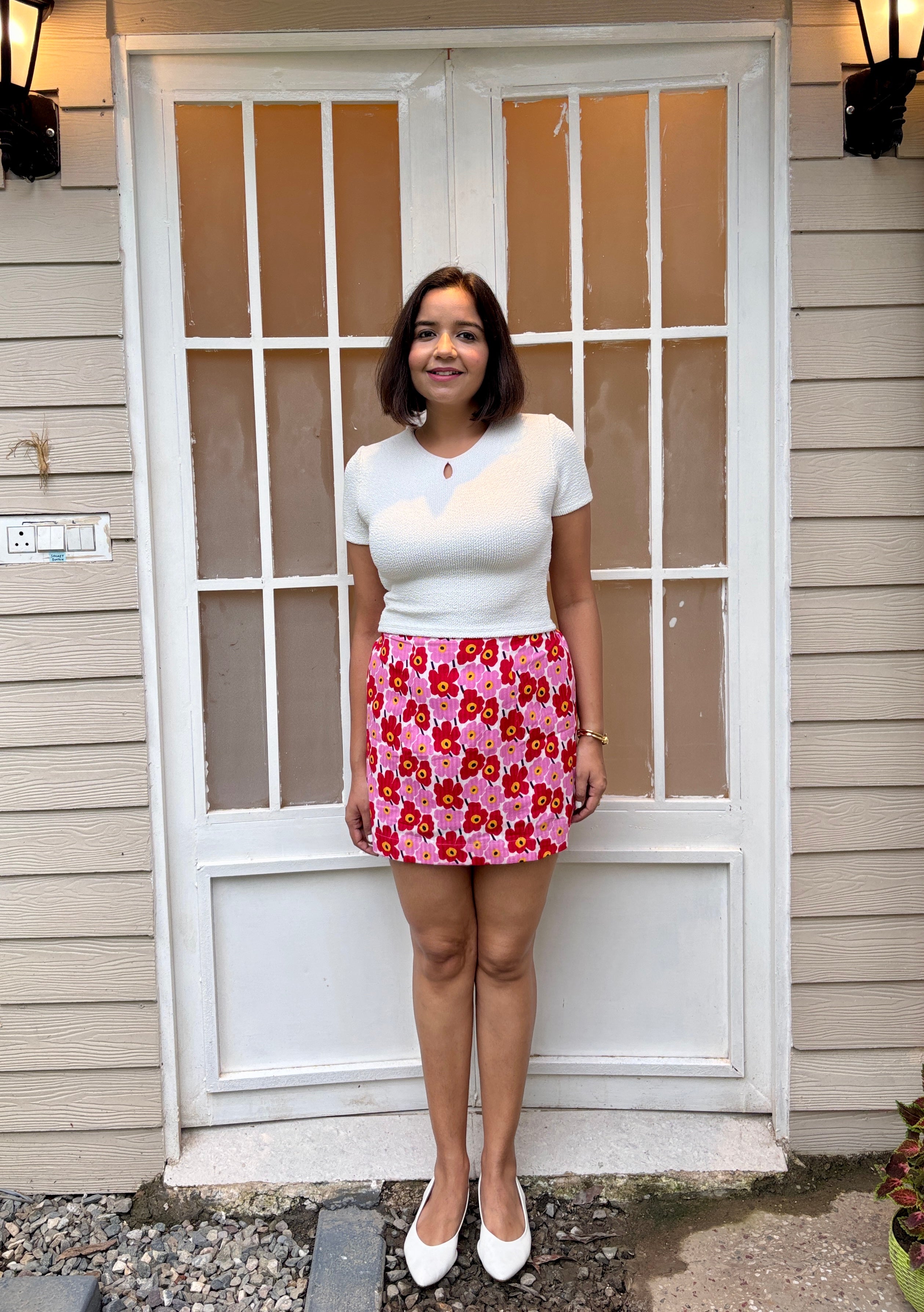 Red Flower Mini Skirt image 3