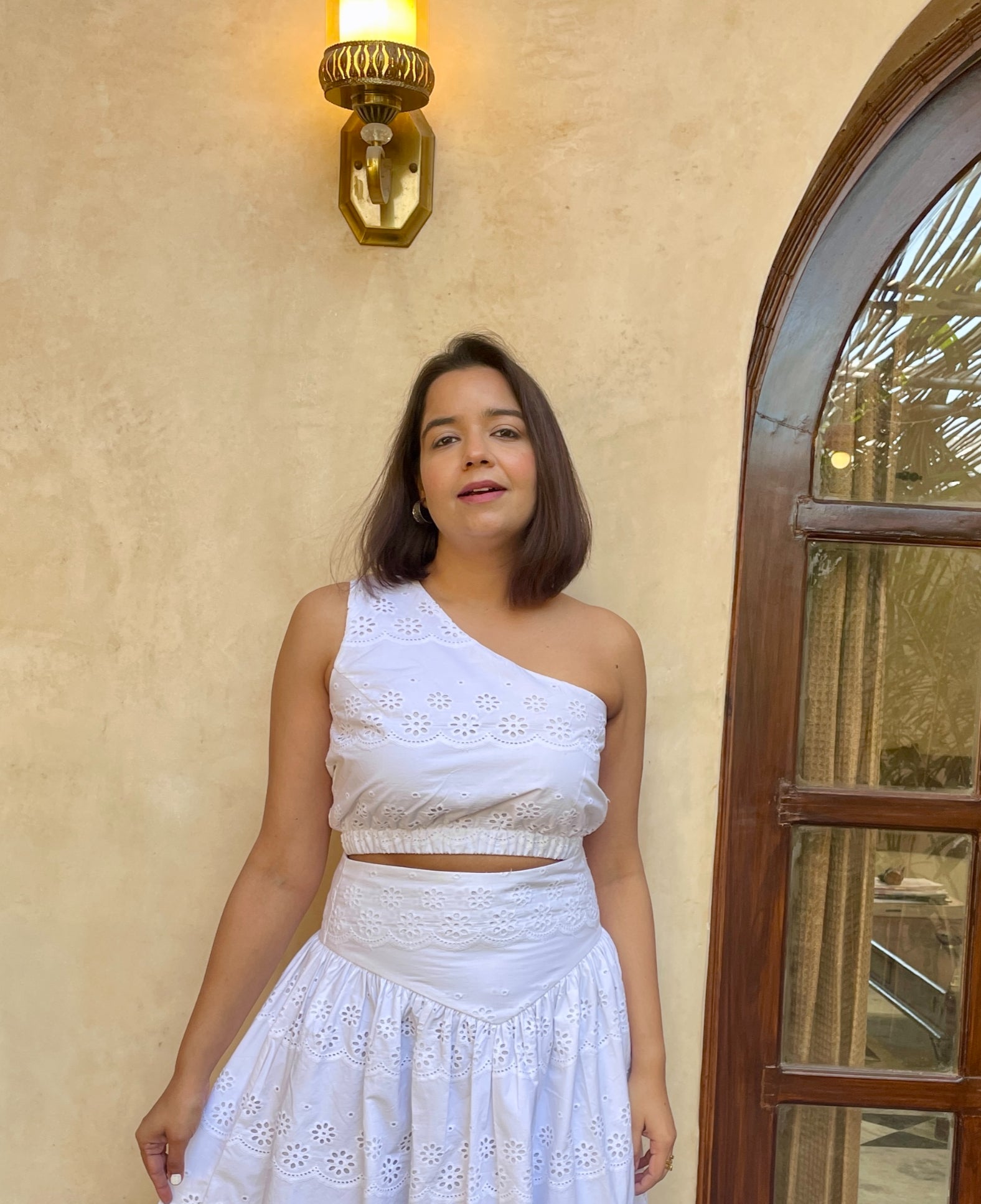 White Hakoba One Shoulder Top image 0