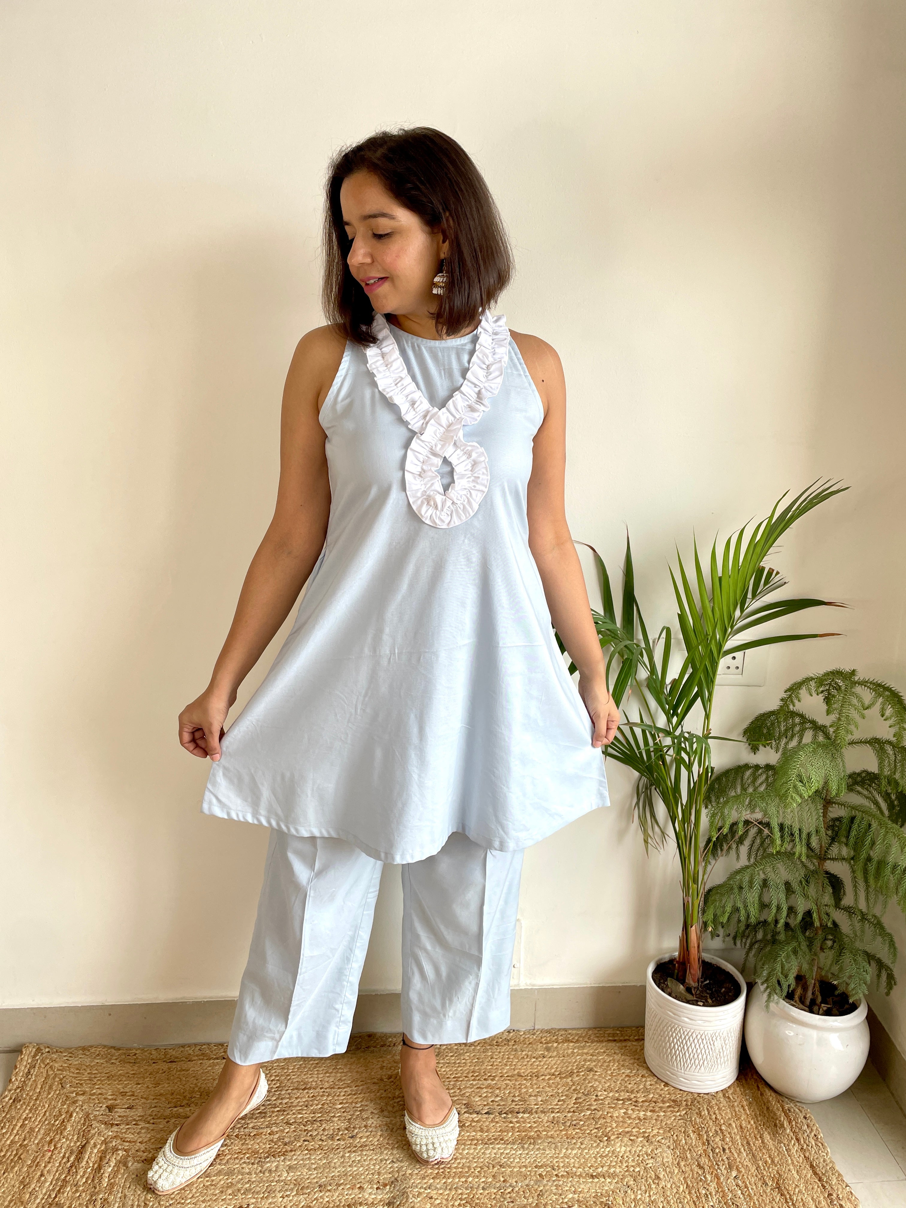 Powder Blue Kurta Set image 4