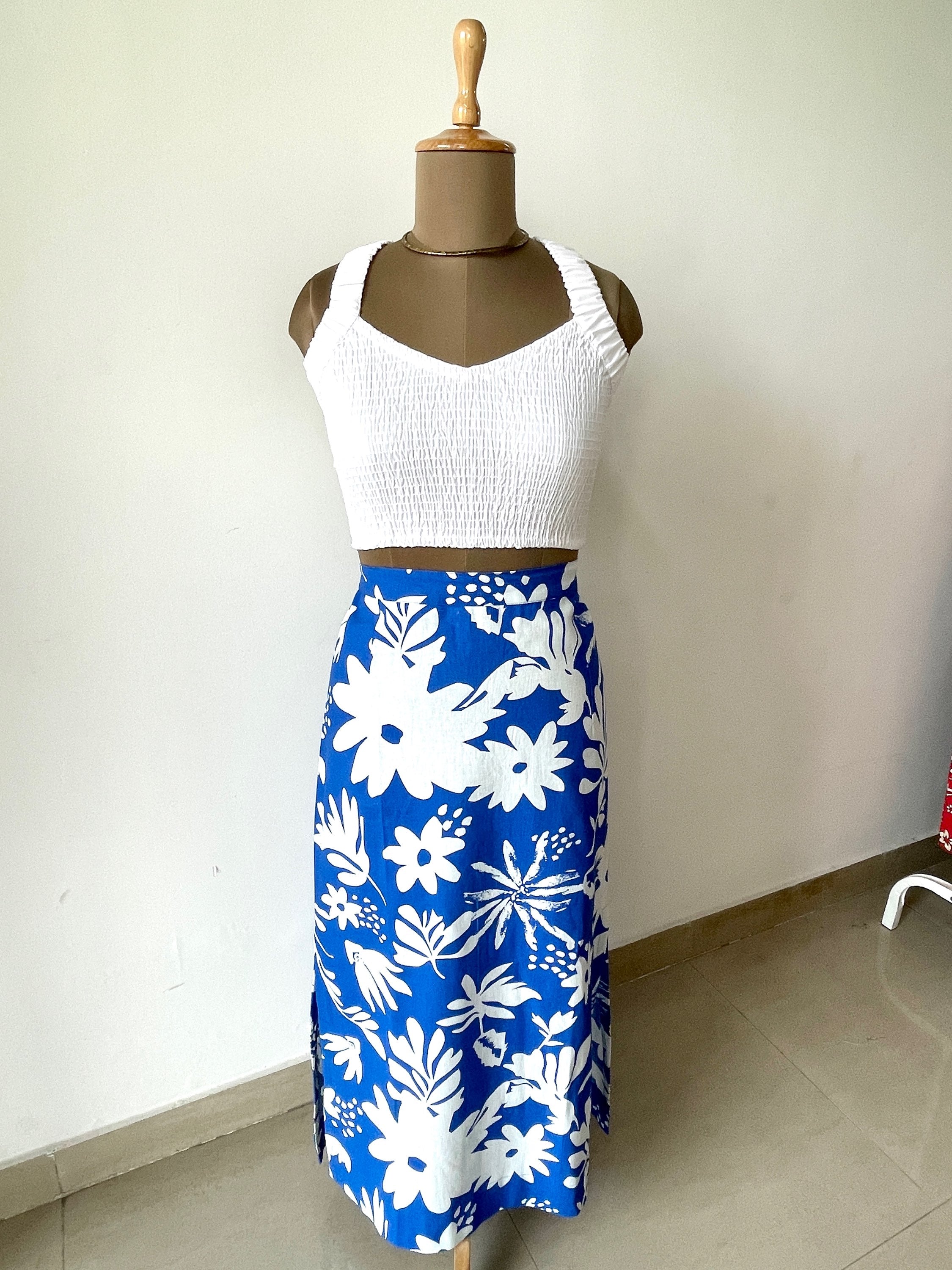 White Smocked Crop Top image 1