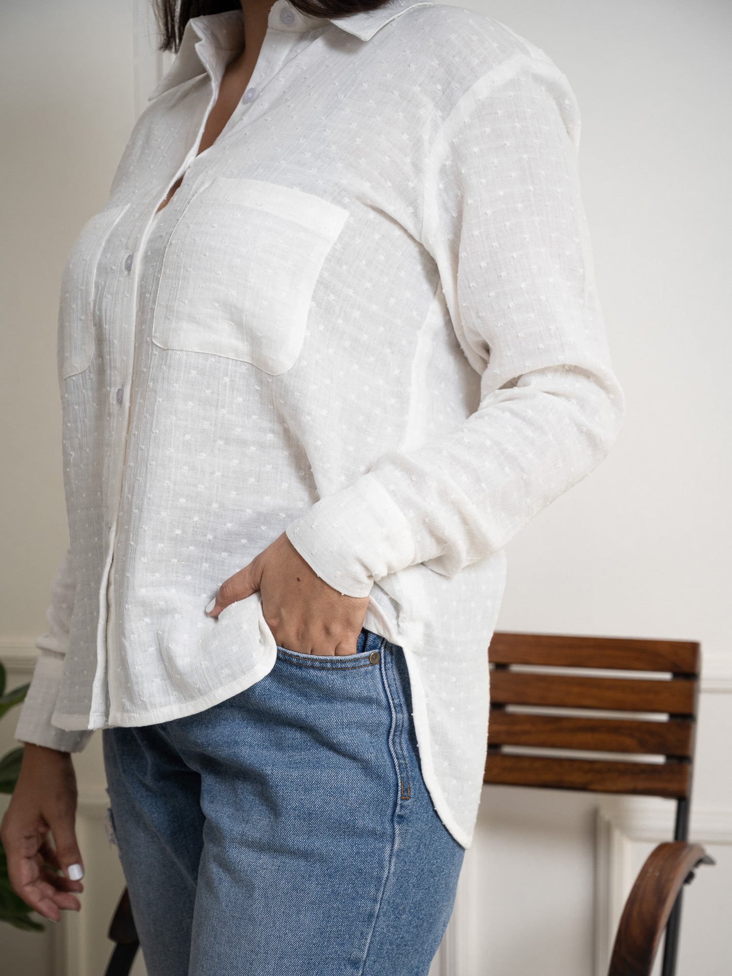 White Organic Cotton Oversized Shirt image 2