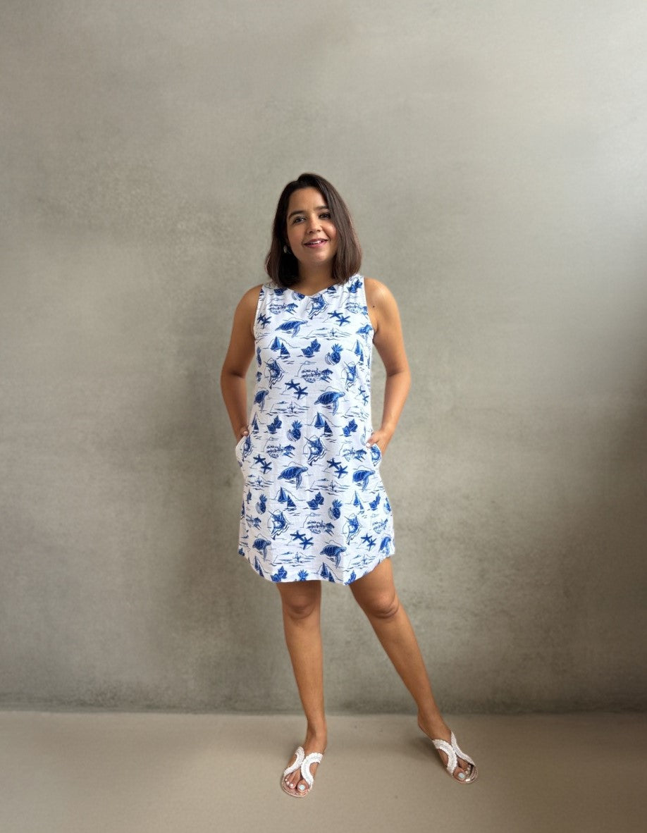 Ocean Tale Cotton Printed Dress with Pockets image 2