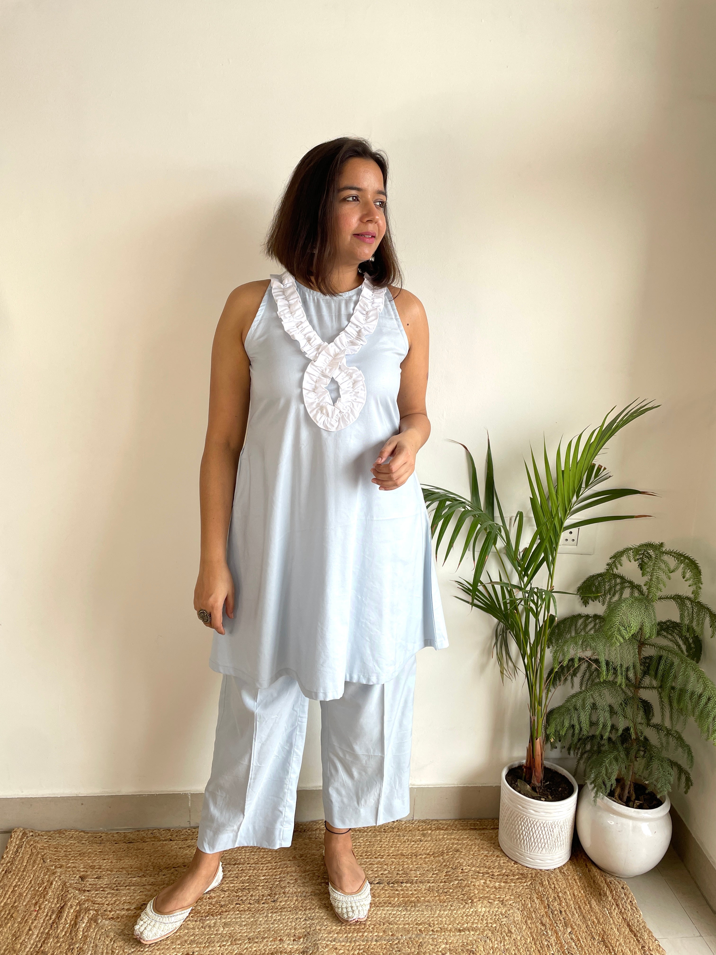 Powder Blue Kurta Set image 0