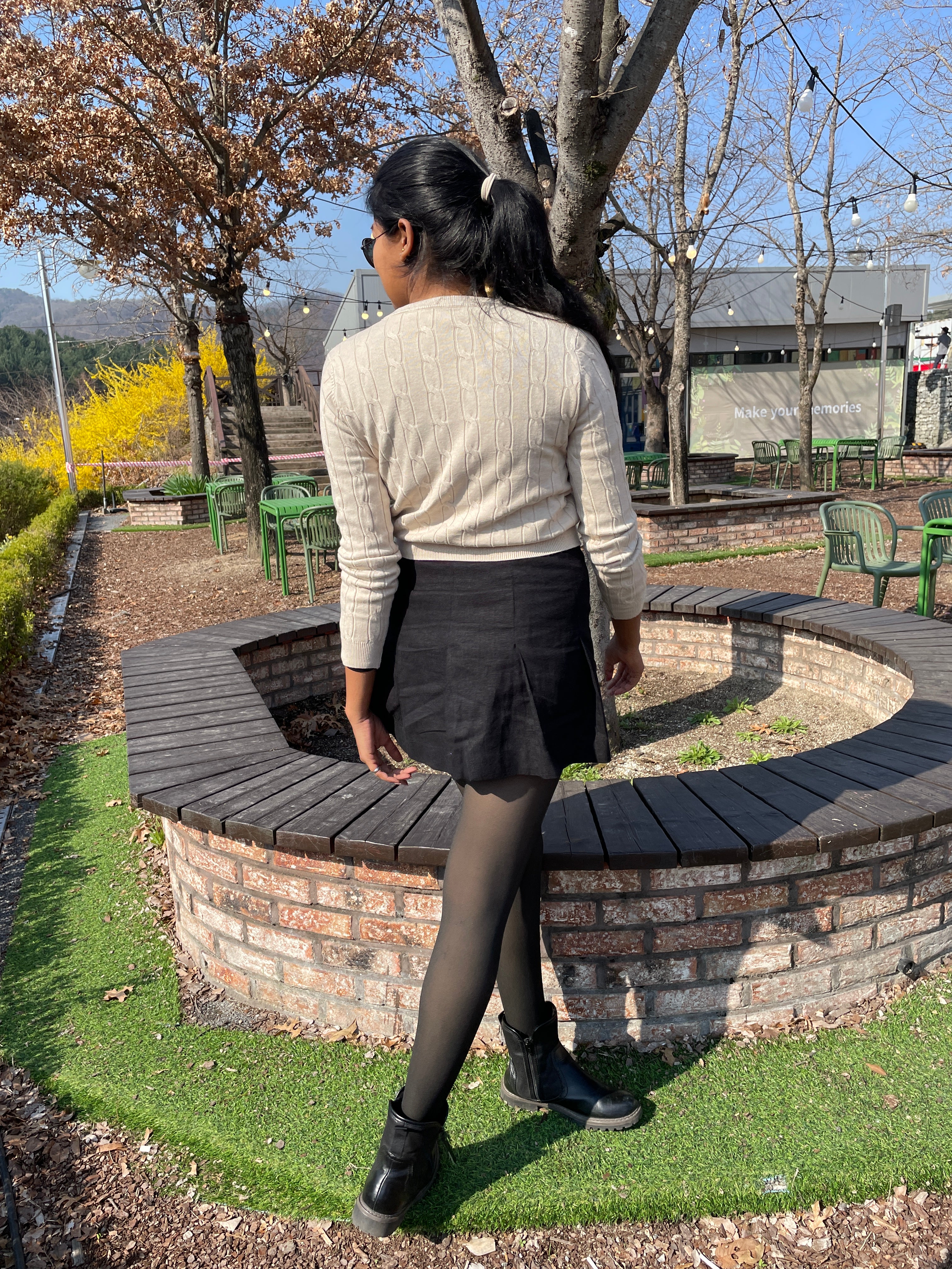 Linen Black Mini Skirt image 5