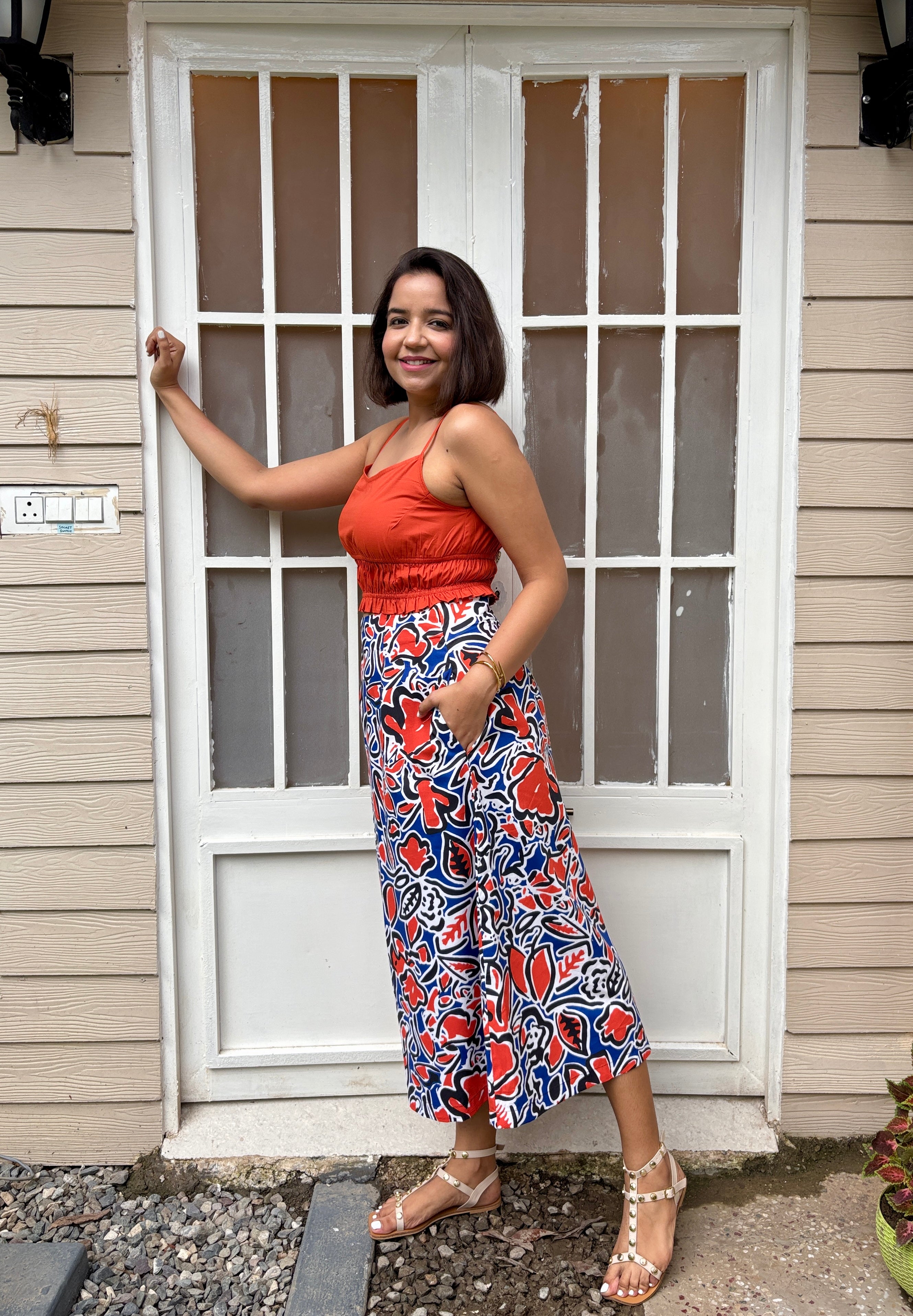 Spicy Tangerine Floral Cotton Coord Set image 2