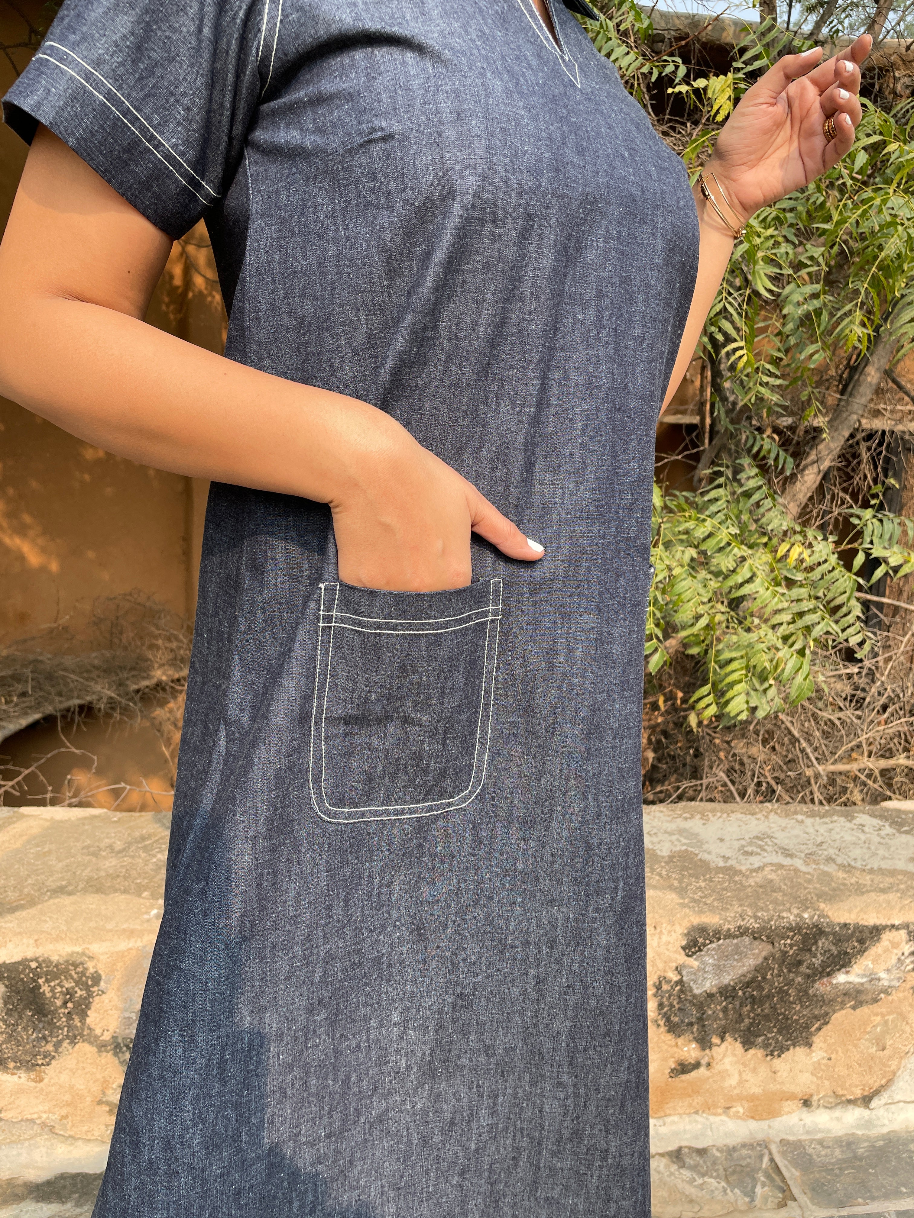 Denim Midi Dress image 6