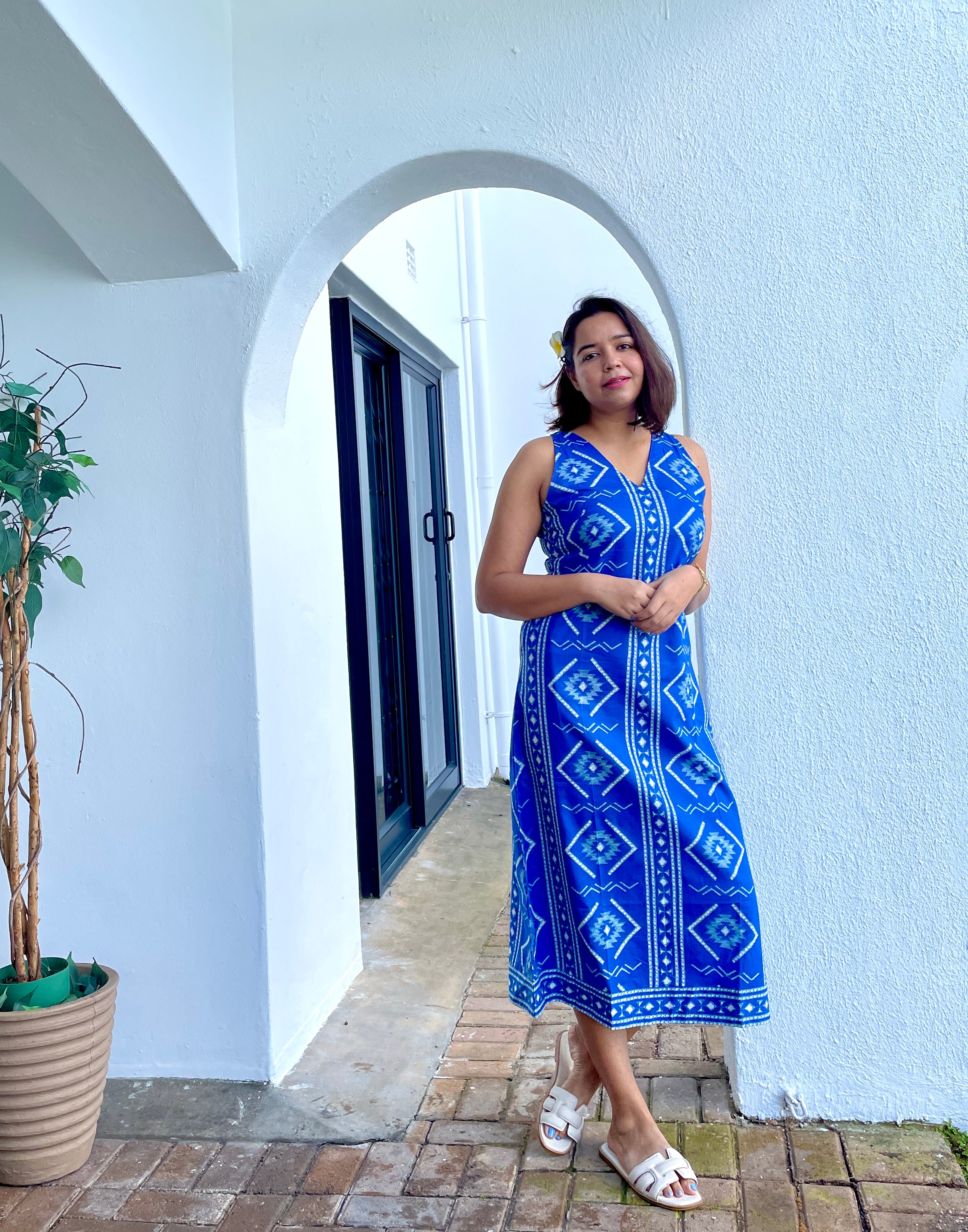 Blue Halter Midi Dress image 10