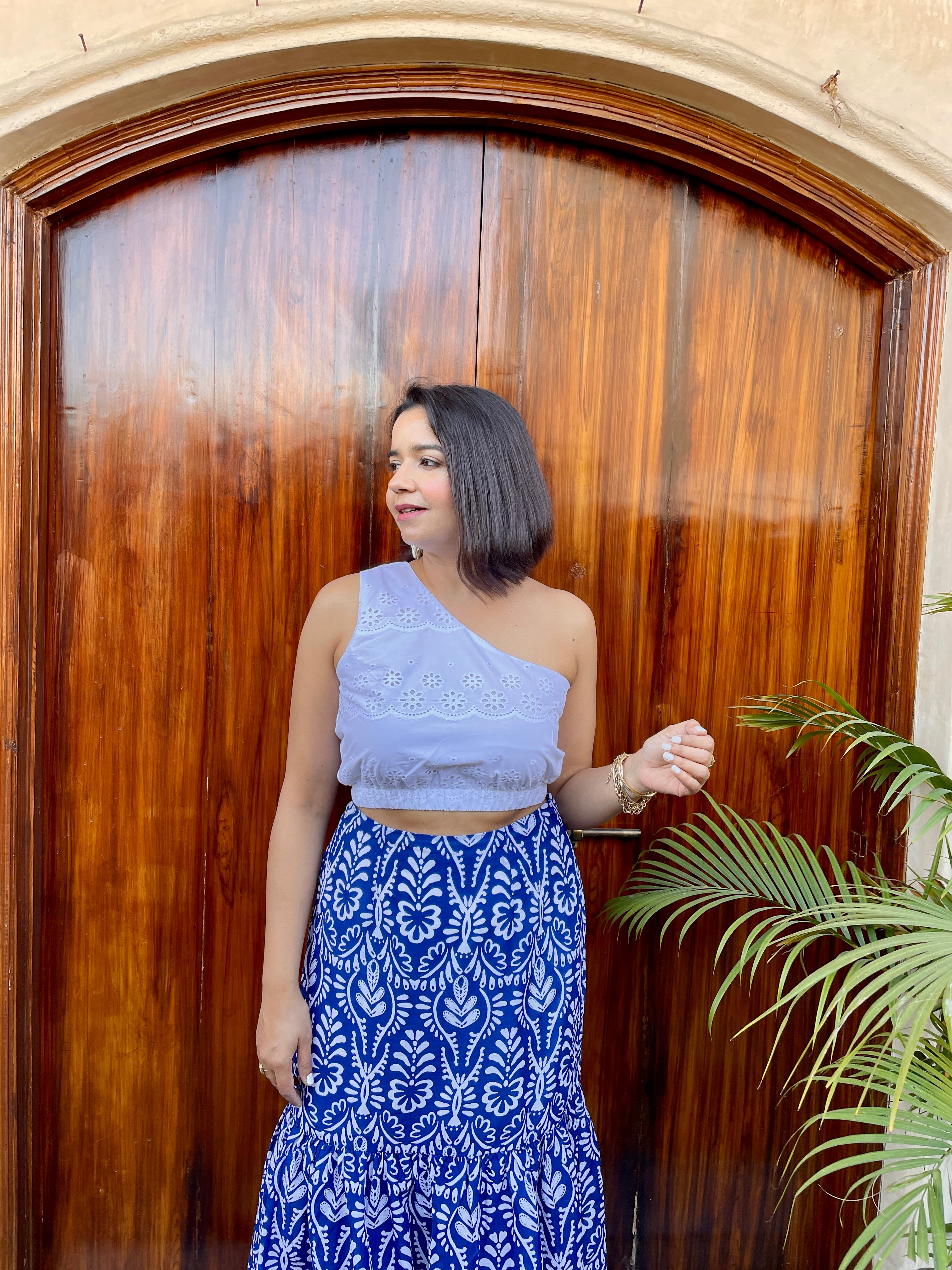 White Hakoba One Shoulder Top image 2