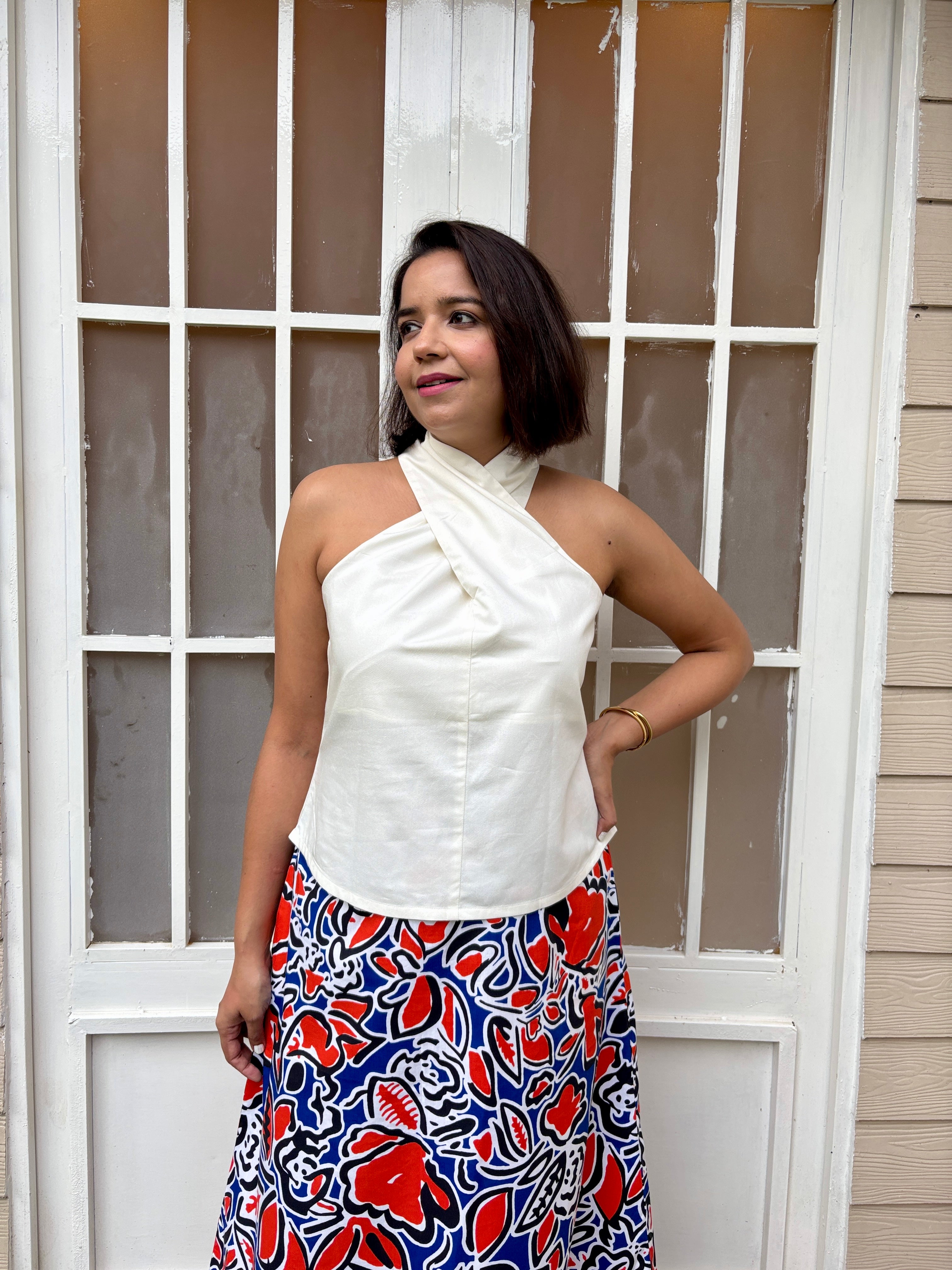 Ivory Twist Halter Top image 0