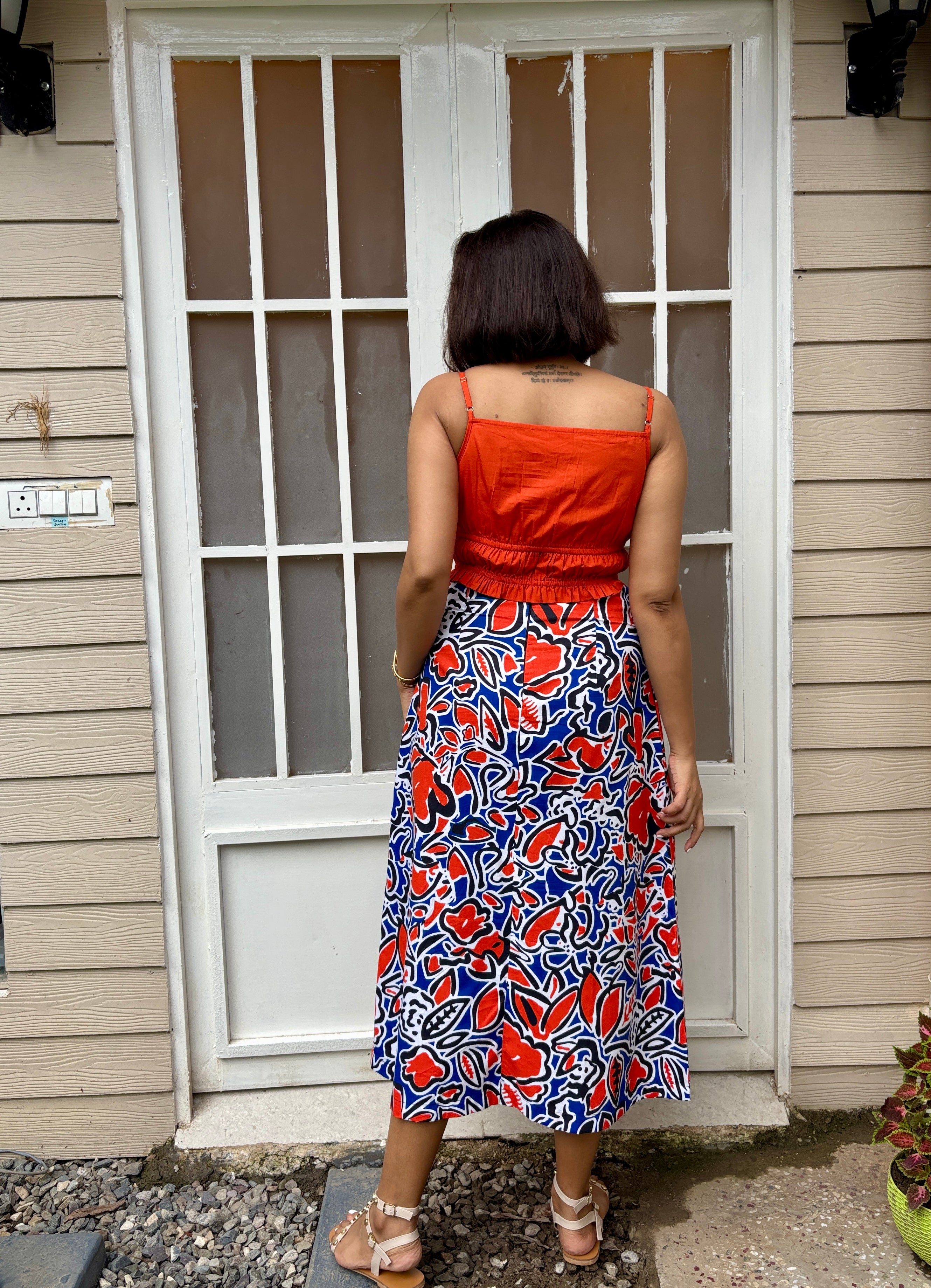 Spicy Tangerine Floral Cotton Coord Set image 1