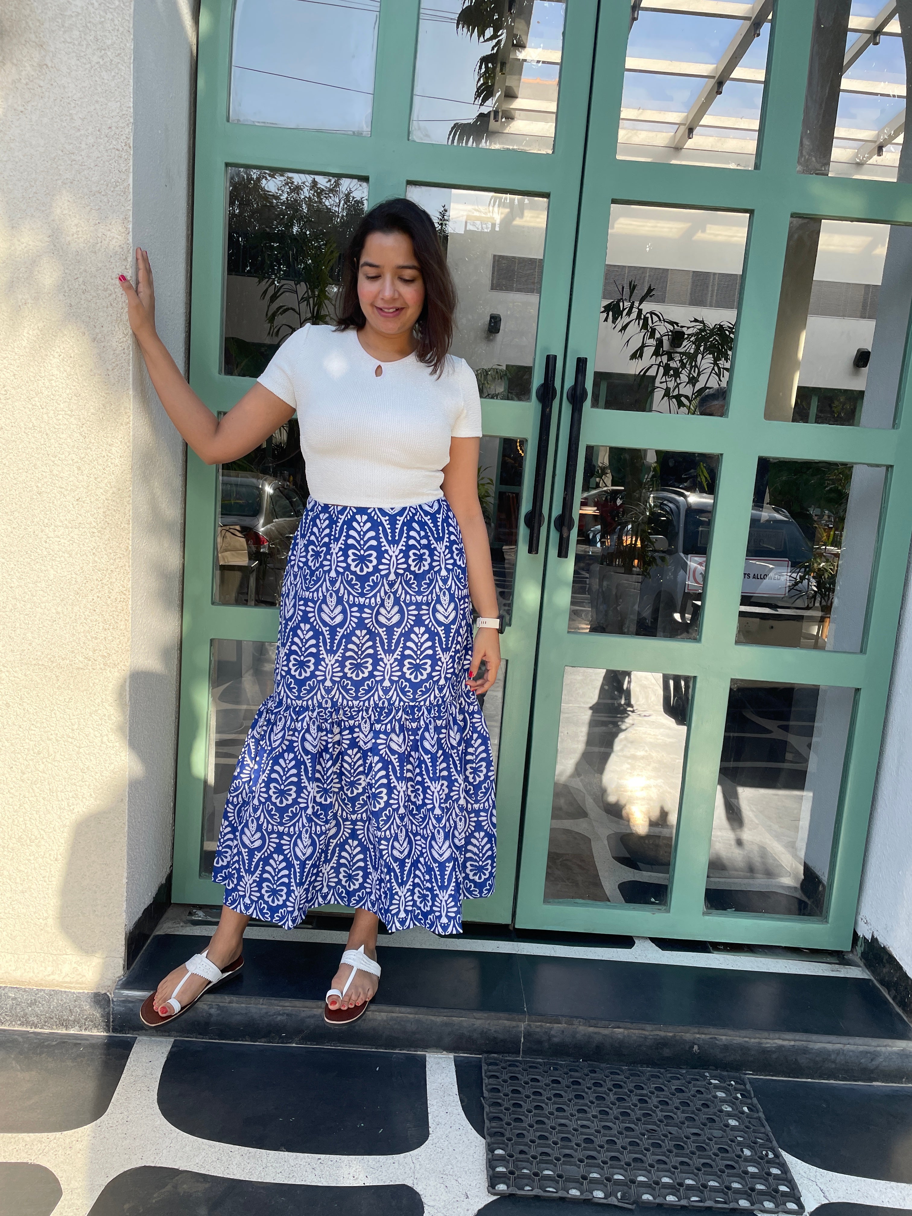 Blue Printed Maxi Skirt image 9