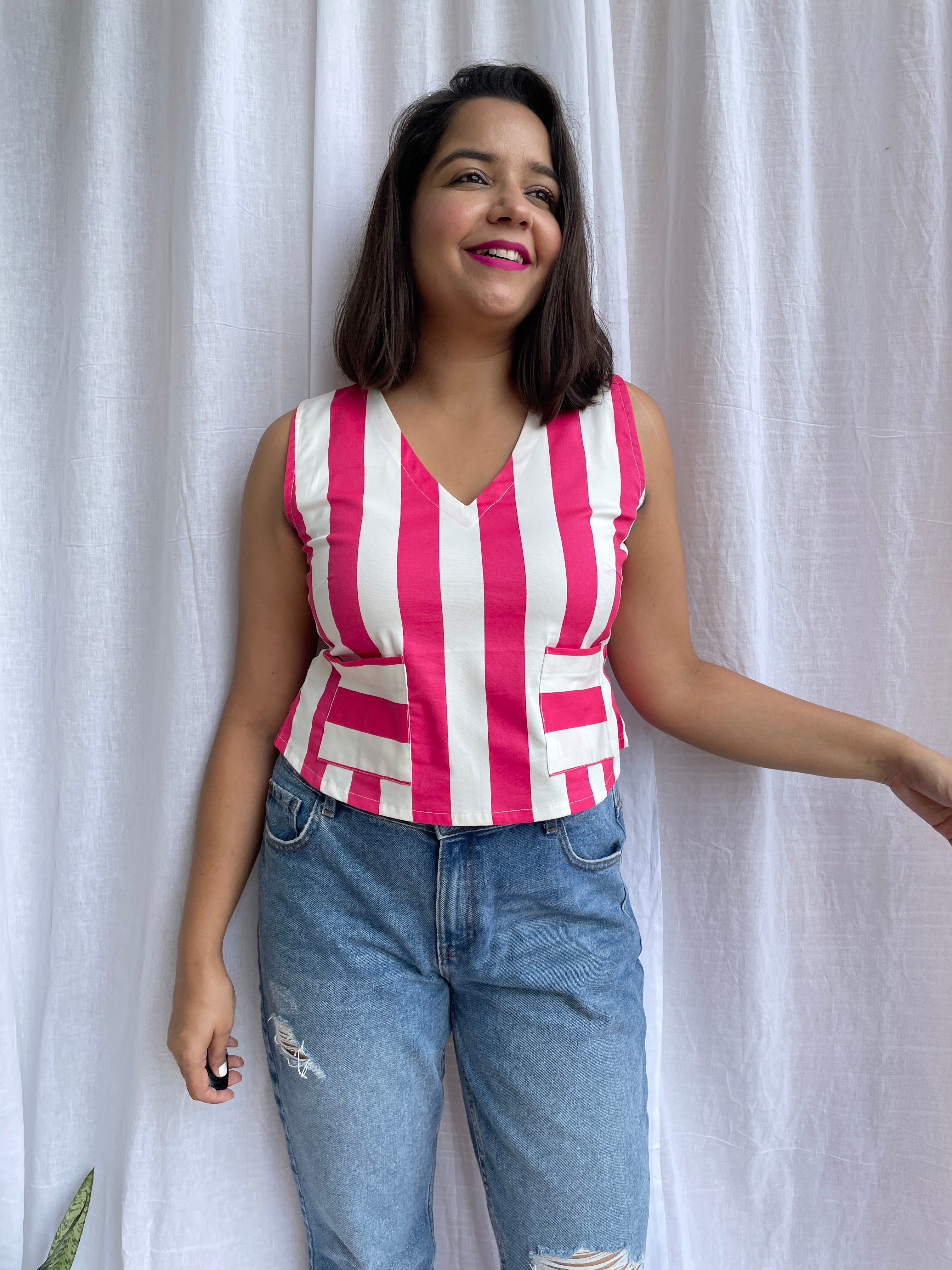 Pink Stripe Top image 2