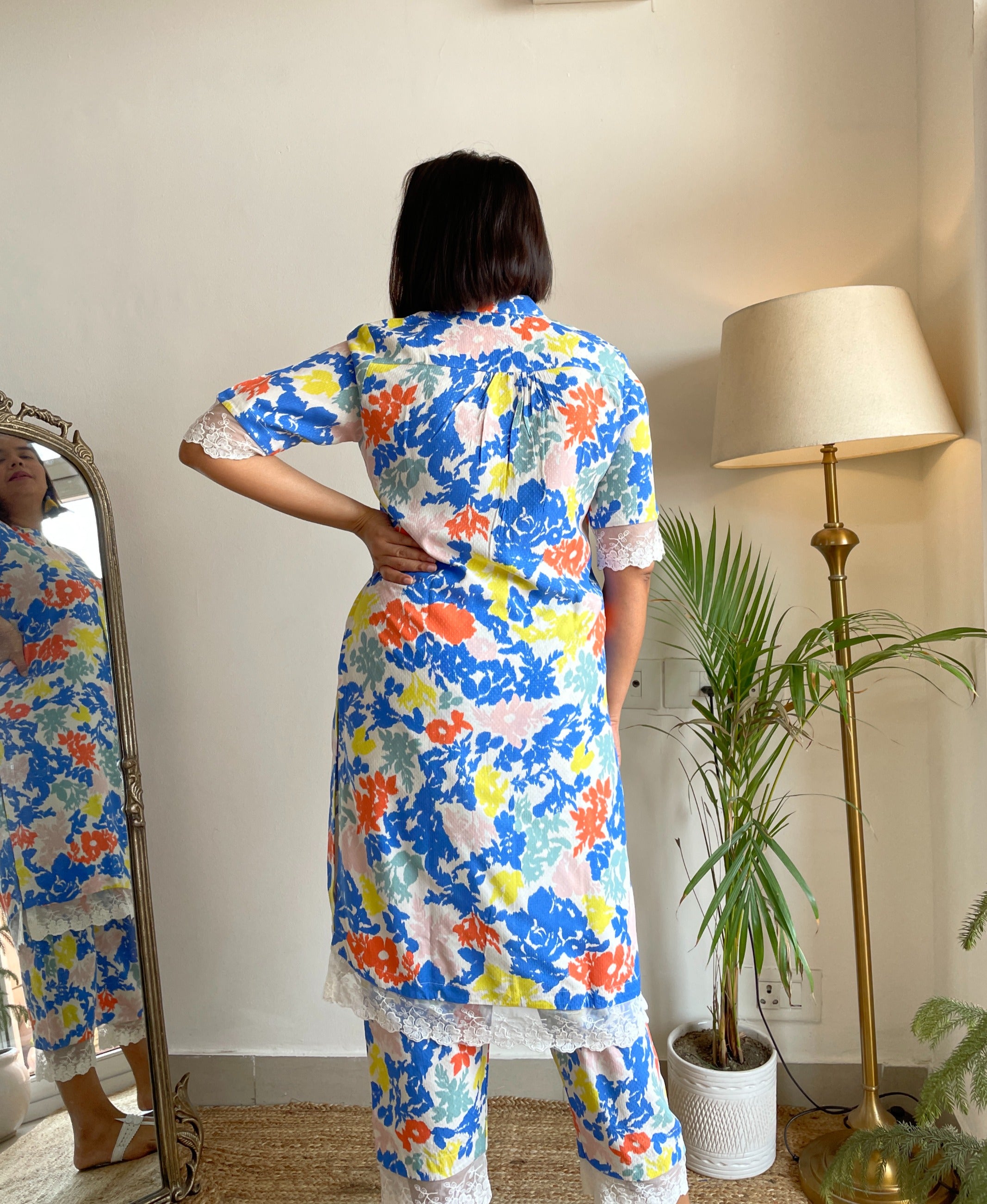 Multicolor Lace Kurta Set image 1