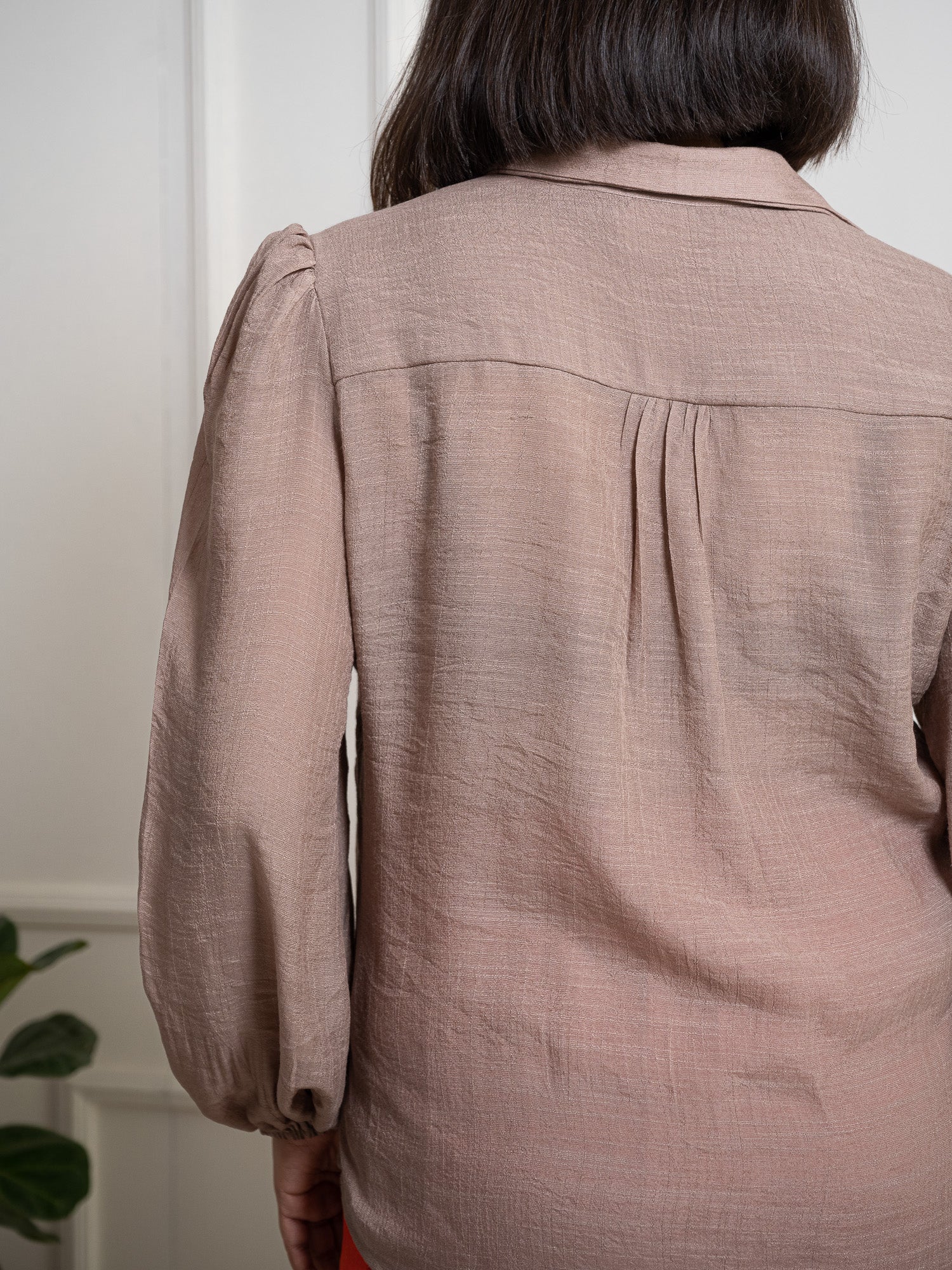 Solid Brown Sheer Shirt image 5