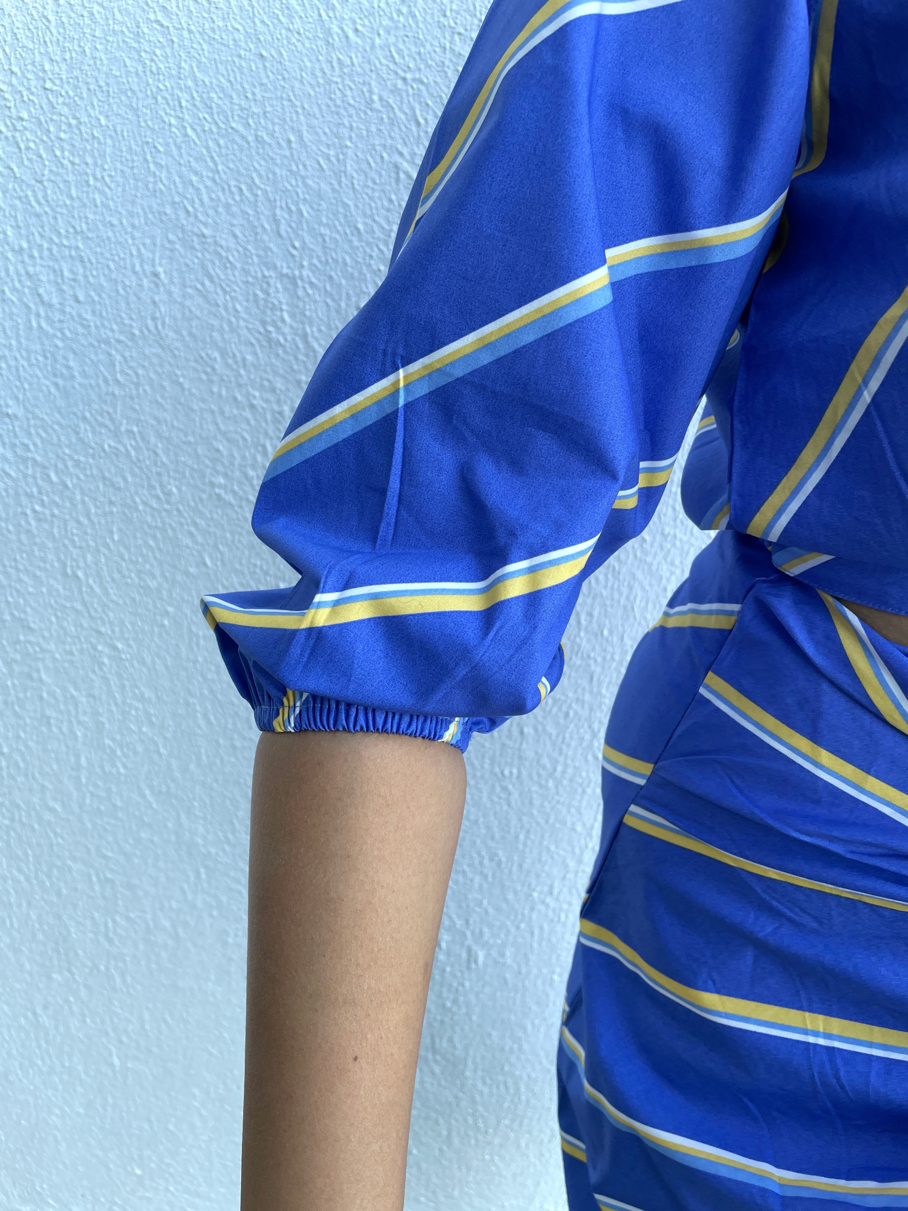 Blue Stripe  Knot Top image 2