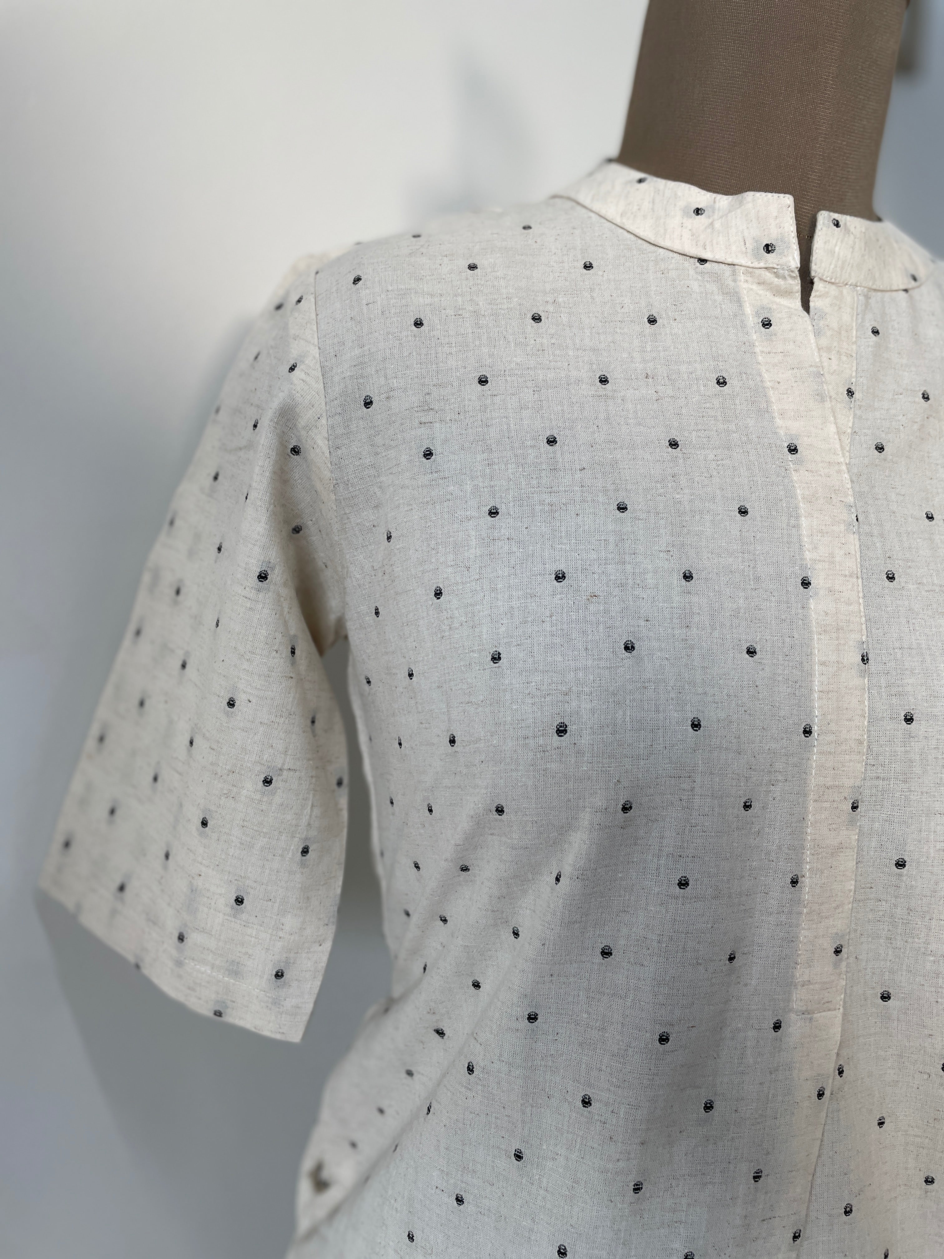 Beige Butta Kurta Set image 6