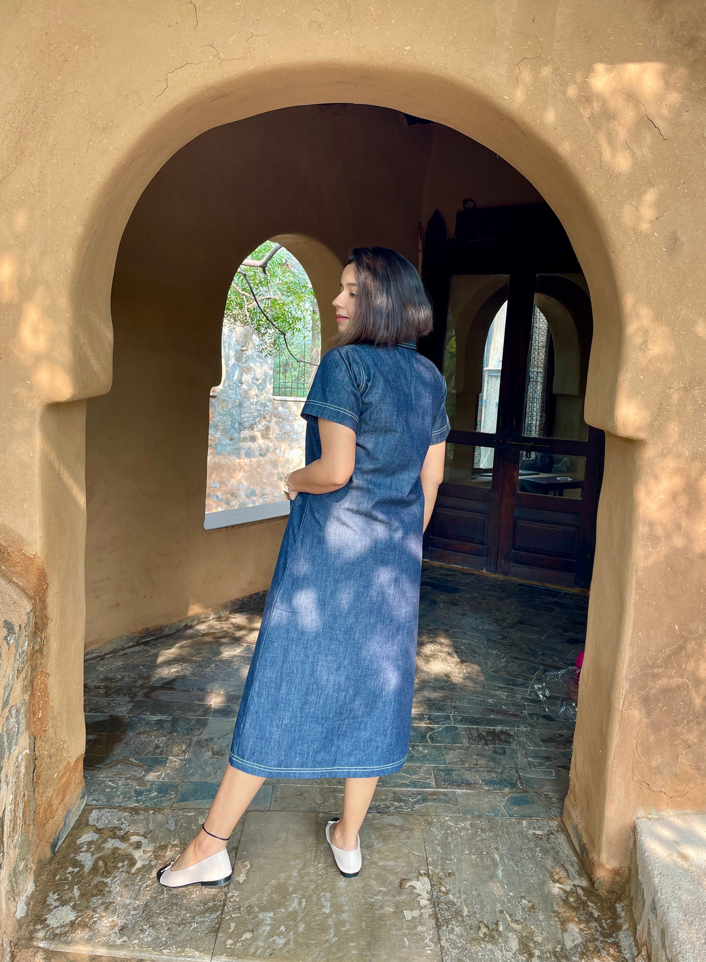 Denim Midi Dress image 1