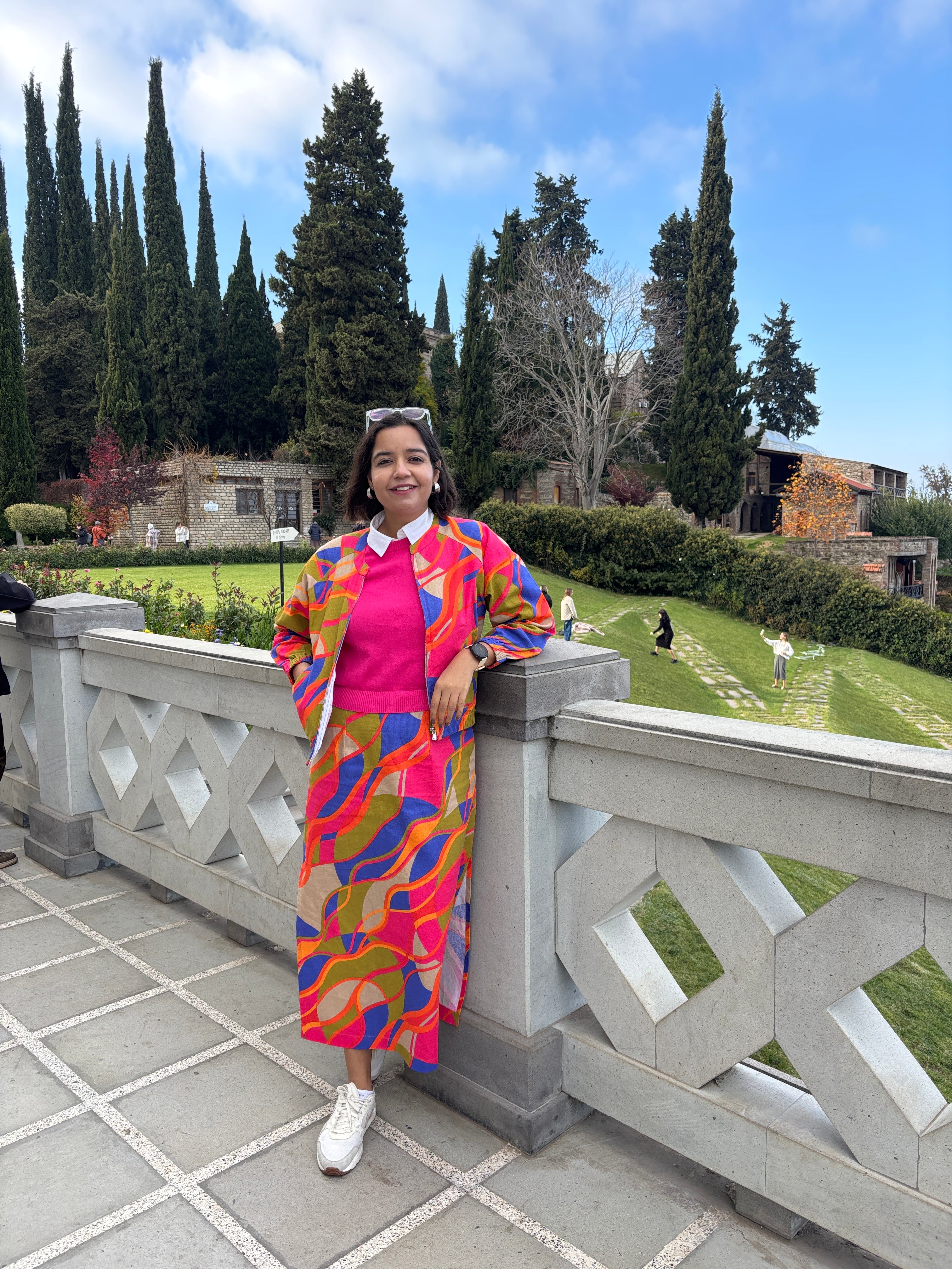 Multicolor Abstract Bomber Jacket