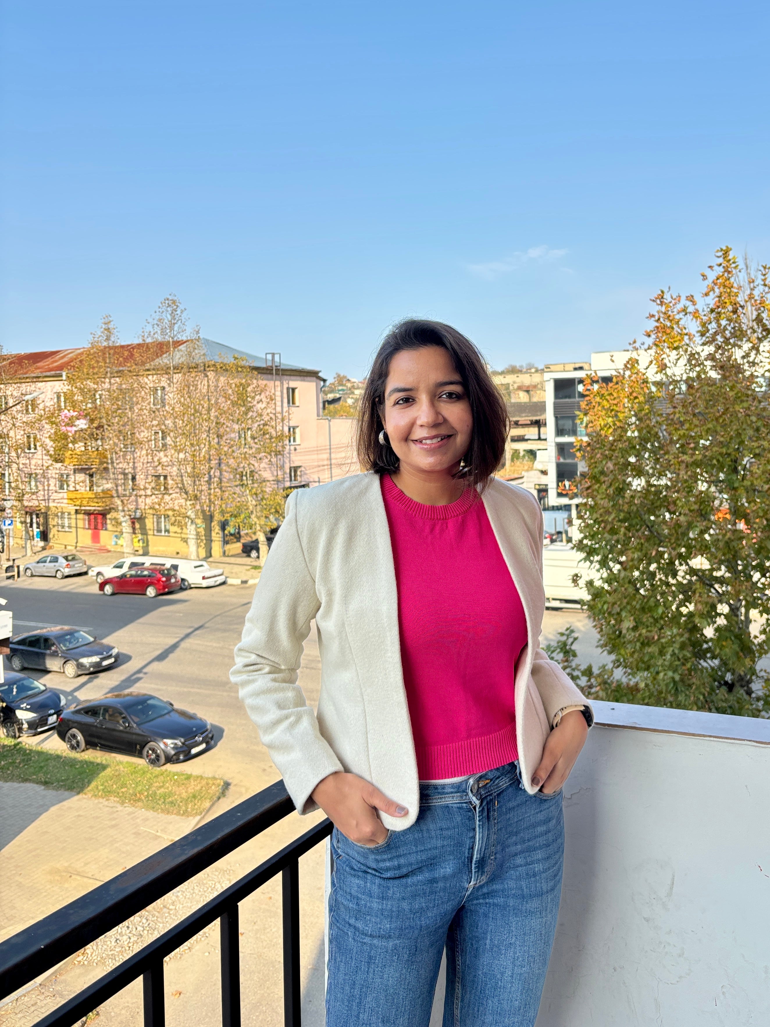 Ivory Wool-Blend Structured Jacket