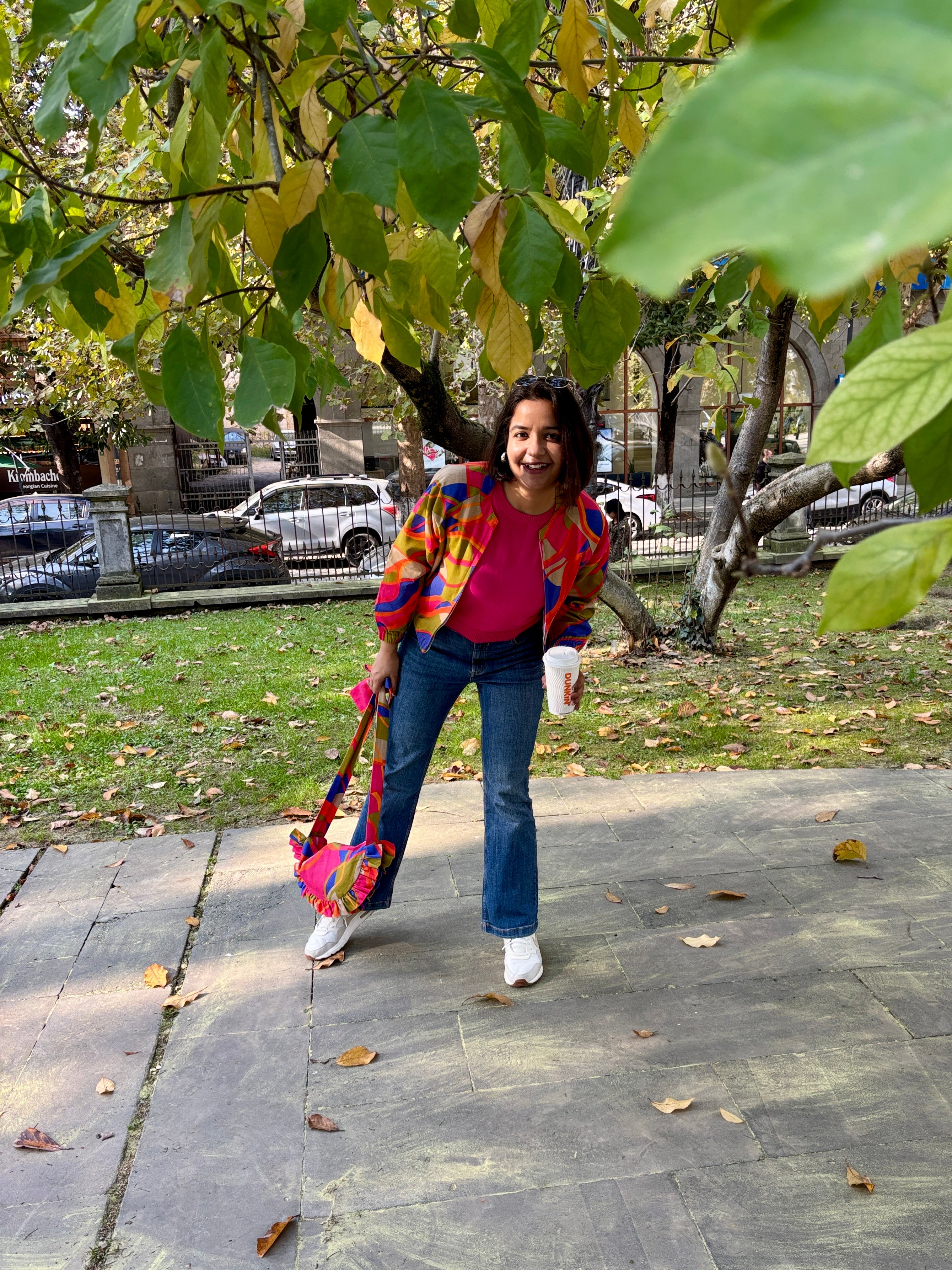 Multicolor Abstract Bomber Jacket