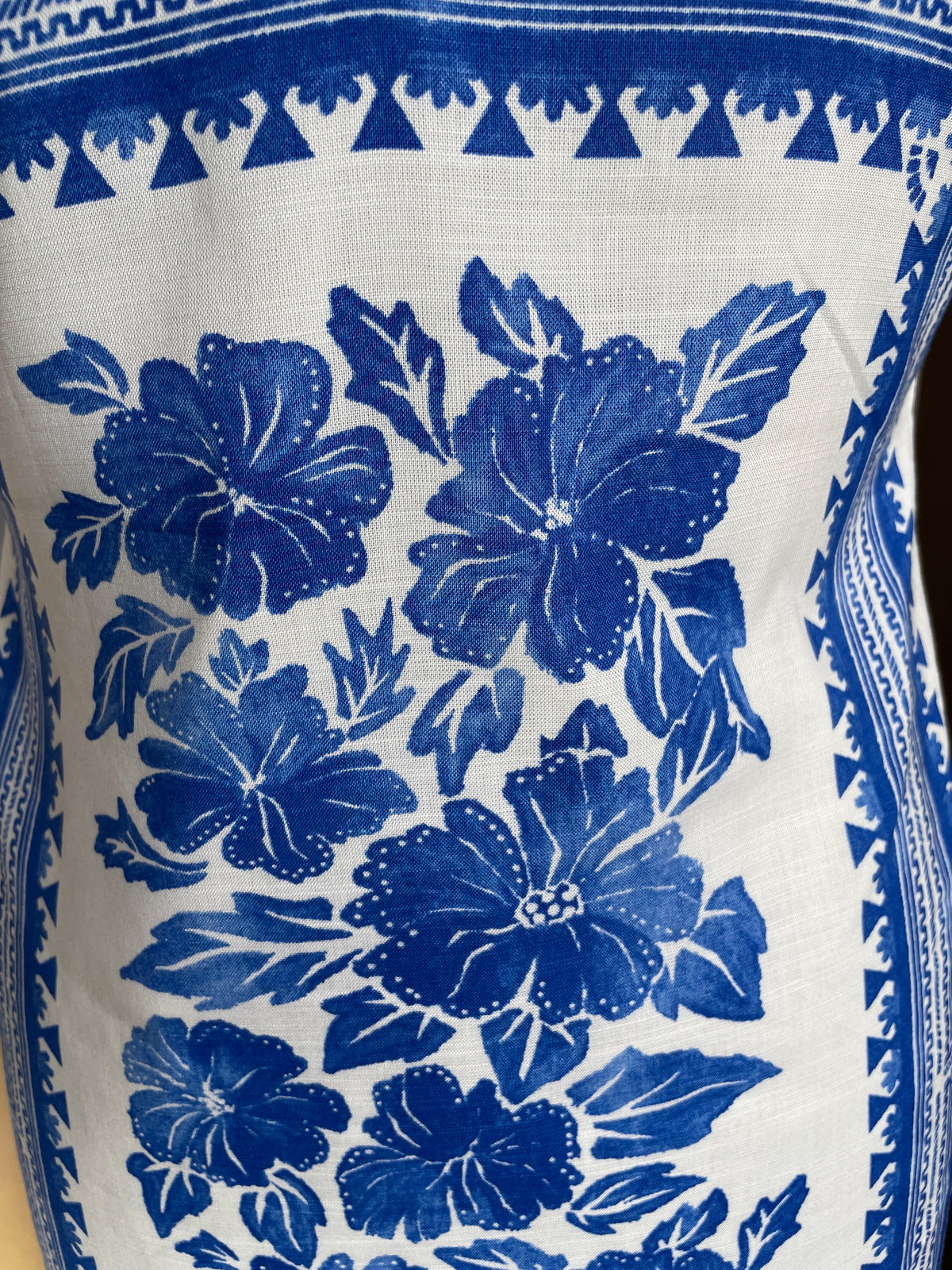 Azure Bloom Midi Dress with Pockets