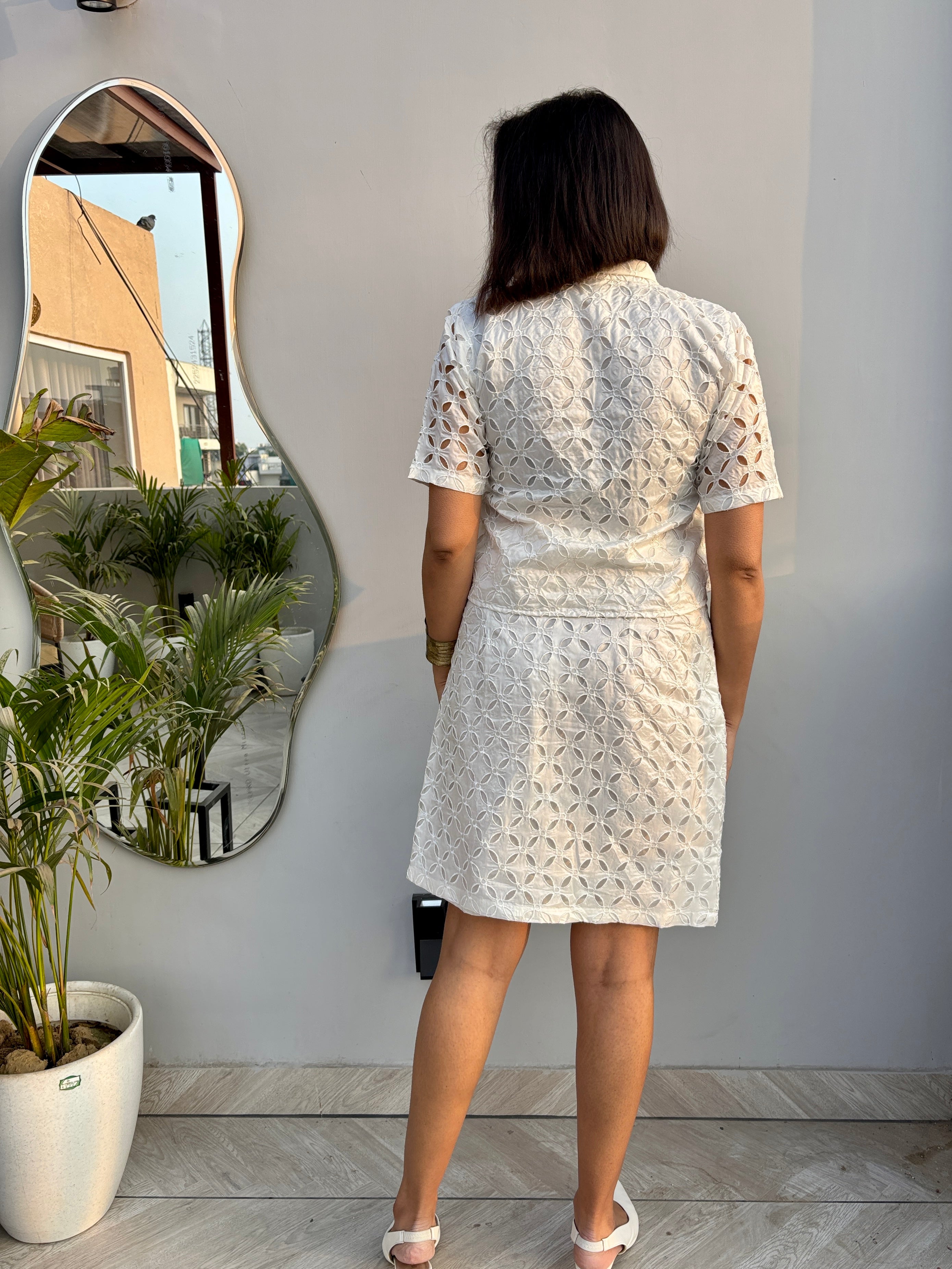 Ivory Schiffli Co-ord Set