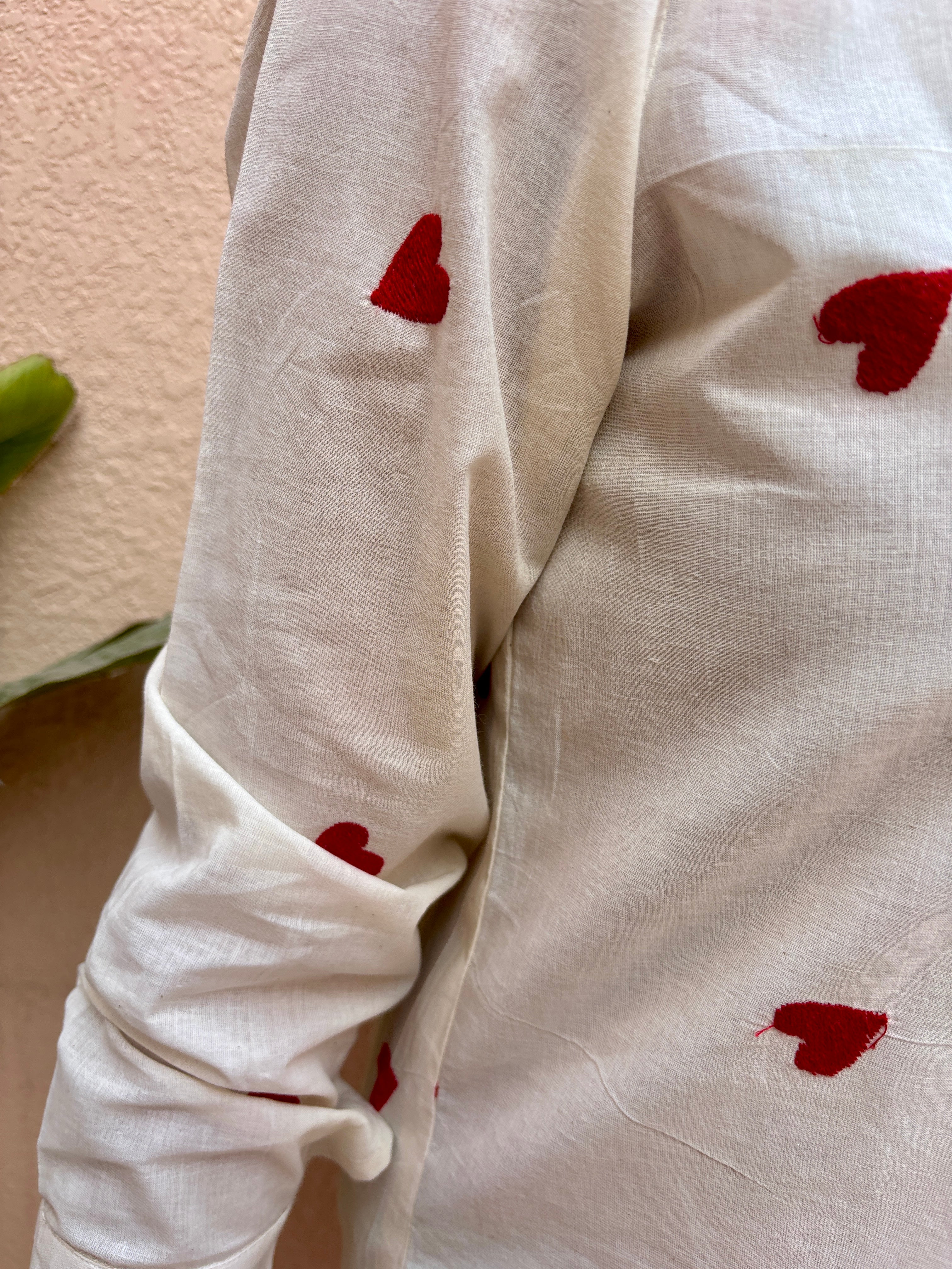 Love Heart Cotton Shirt