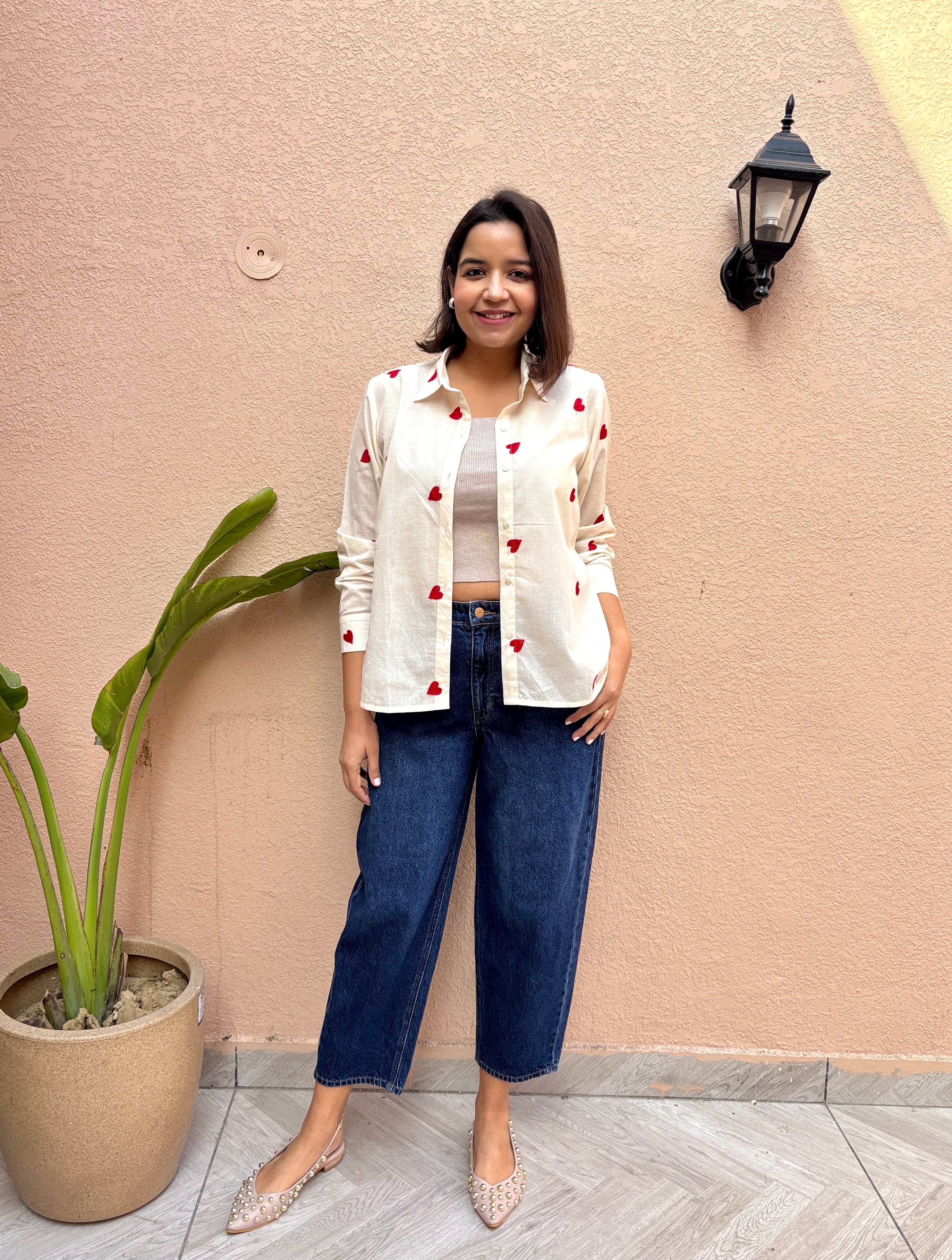 Love Heart Cotton Shirt