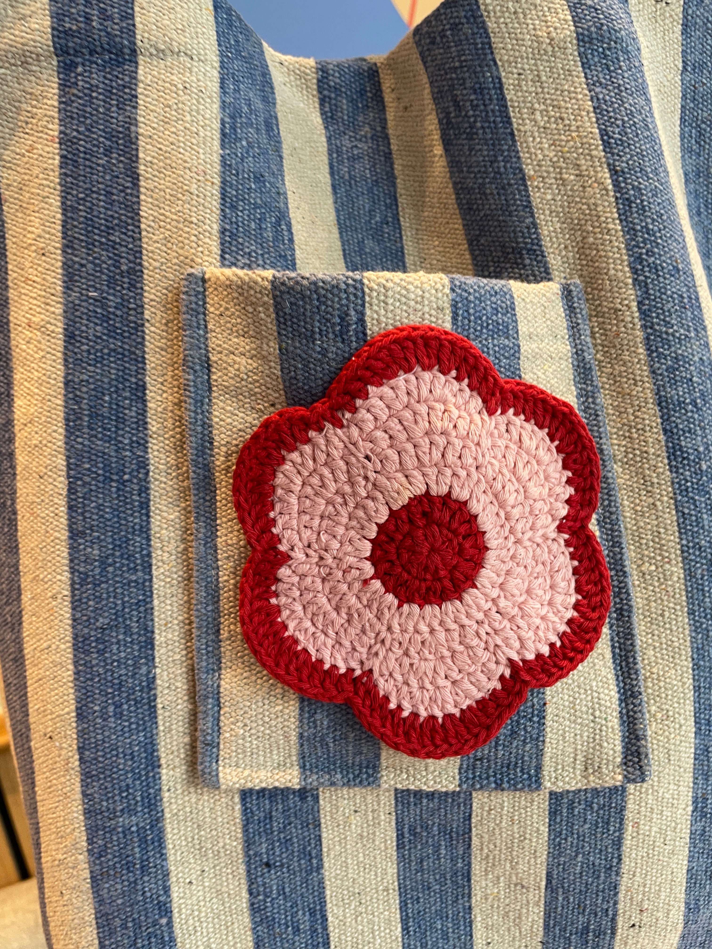 Bloom Stripe Cotton Canvas Tote Bag