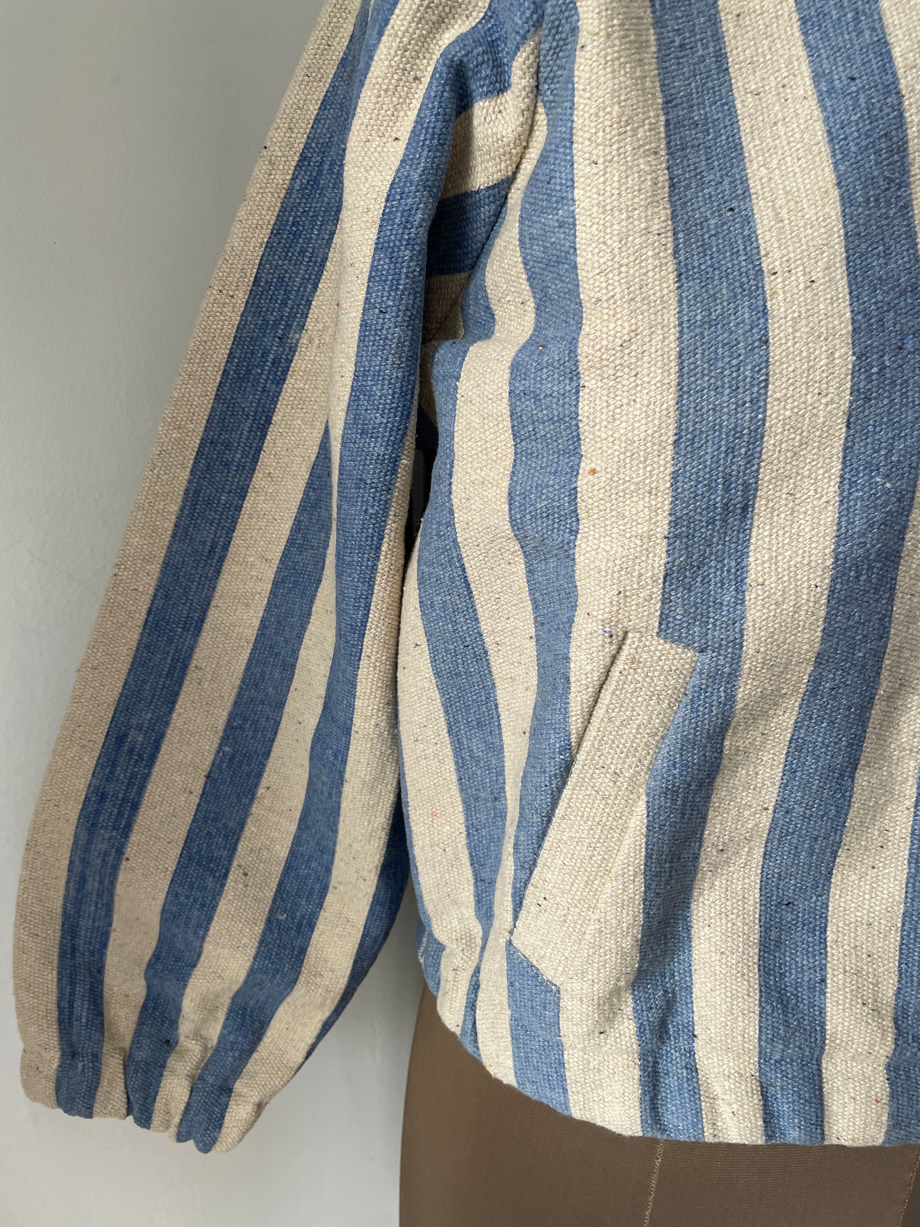 The Bloom Stripe Bomber Jacket