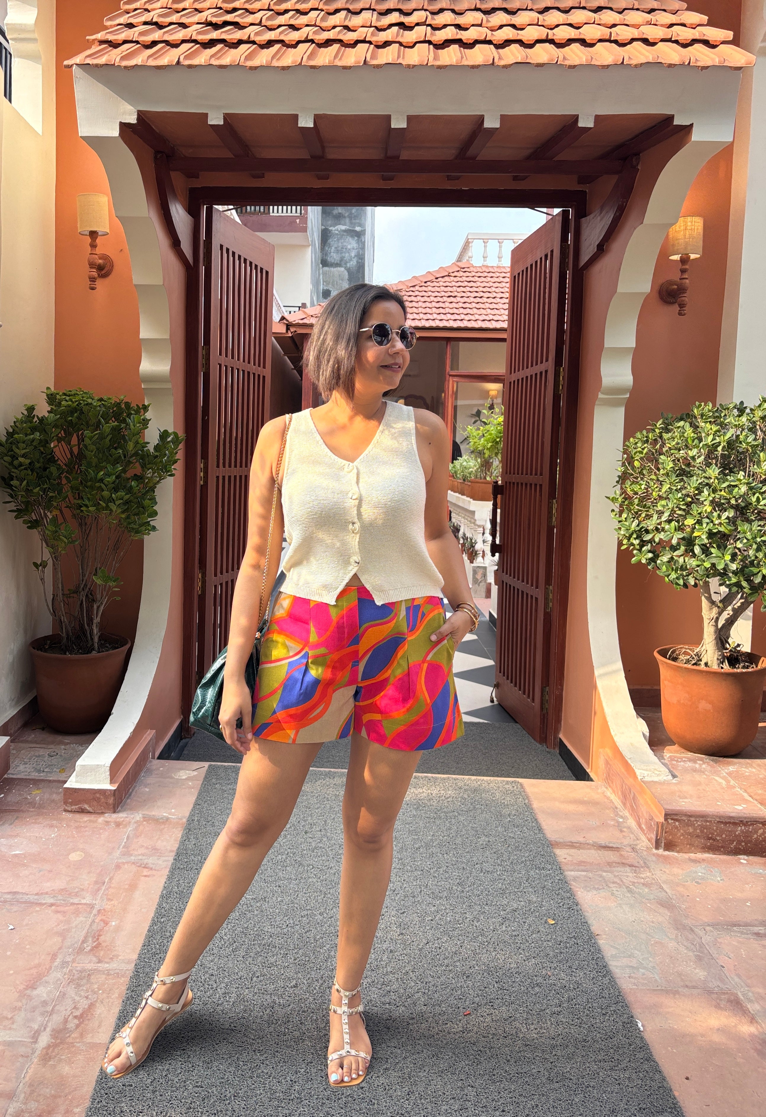 Multicolor High Waist Shorts