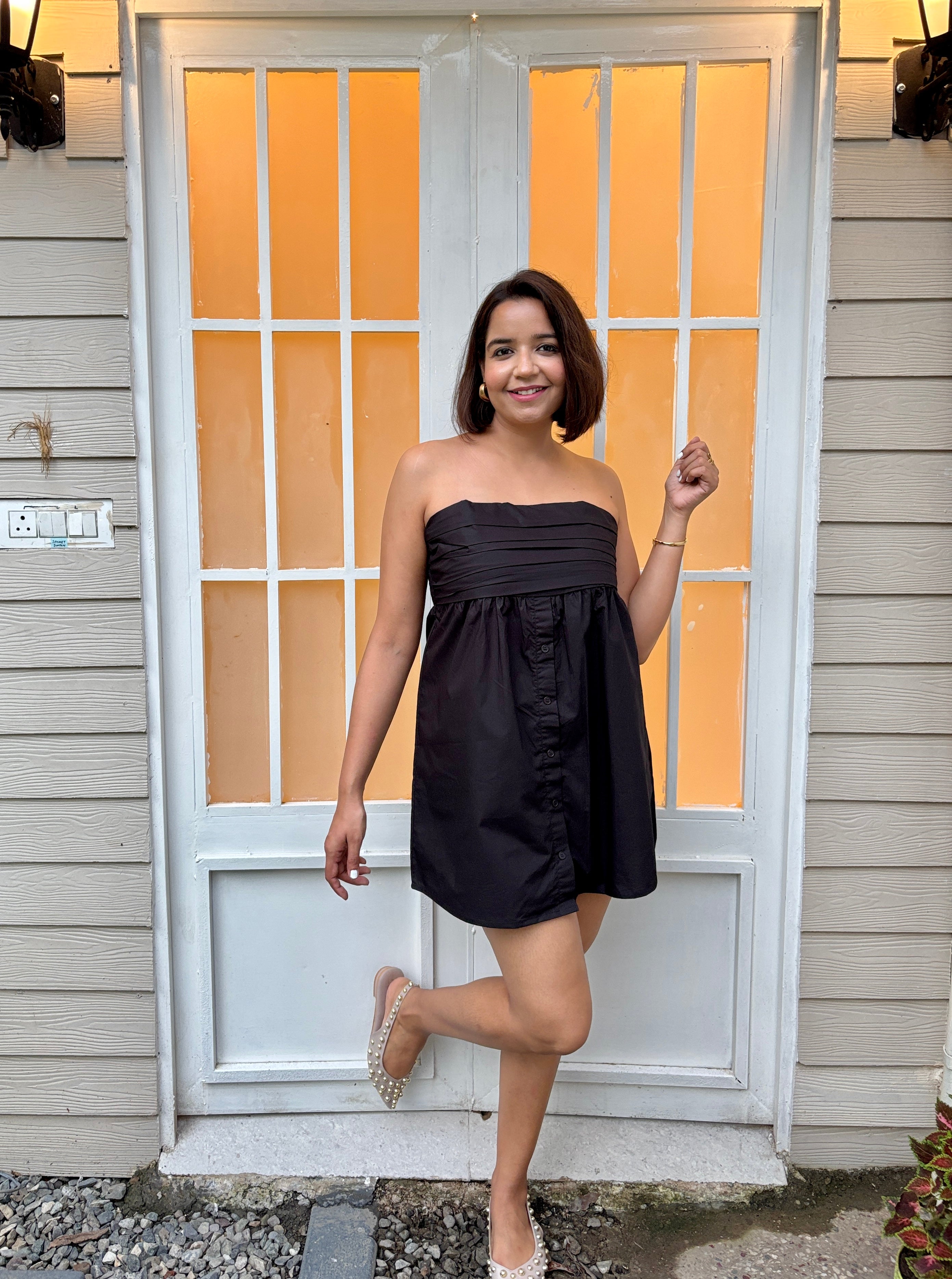 Midnight Muse Cotton Tube Shirt Smocked Dress image 3