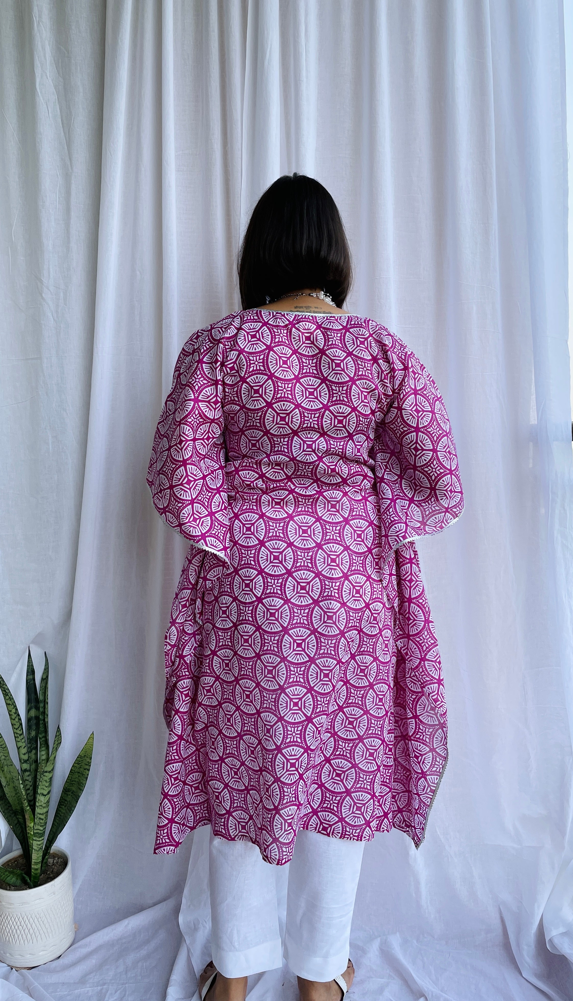 Purple Kaftan Kurta Set image 3