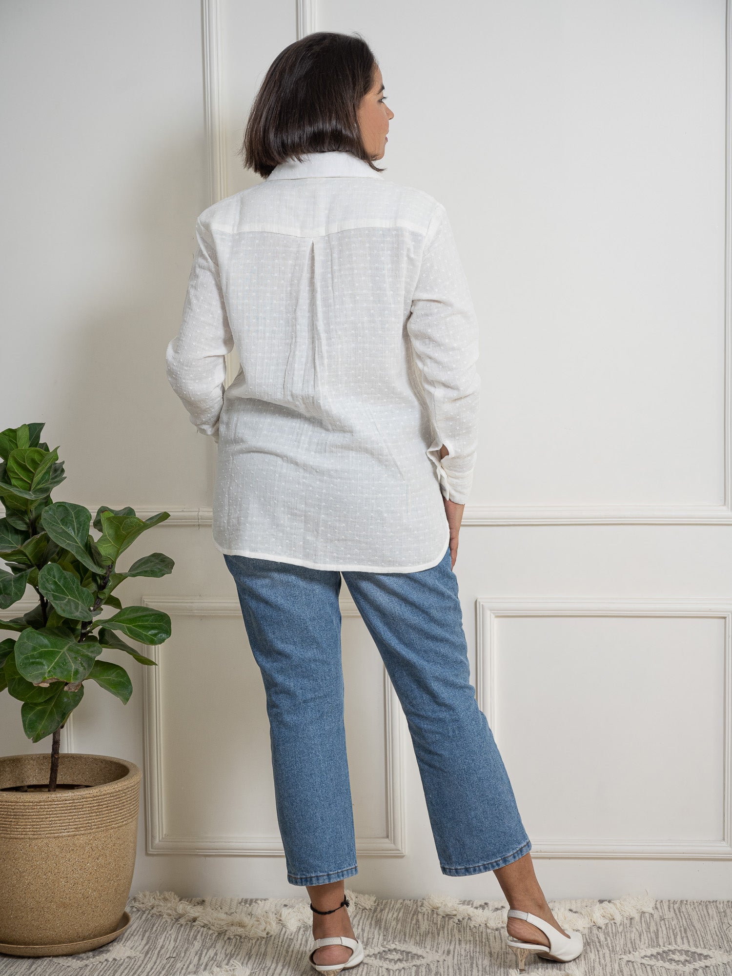 White Organic Cotton Oversized Shirt image 4