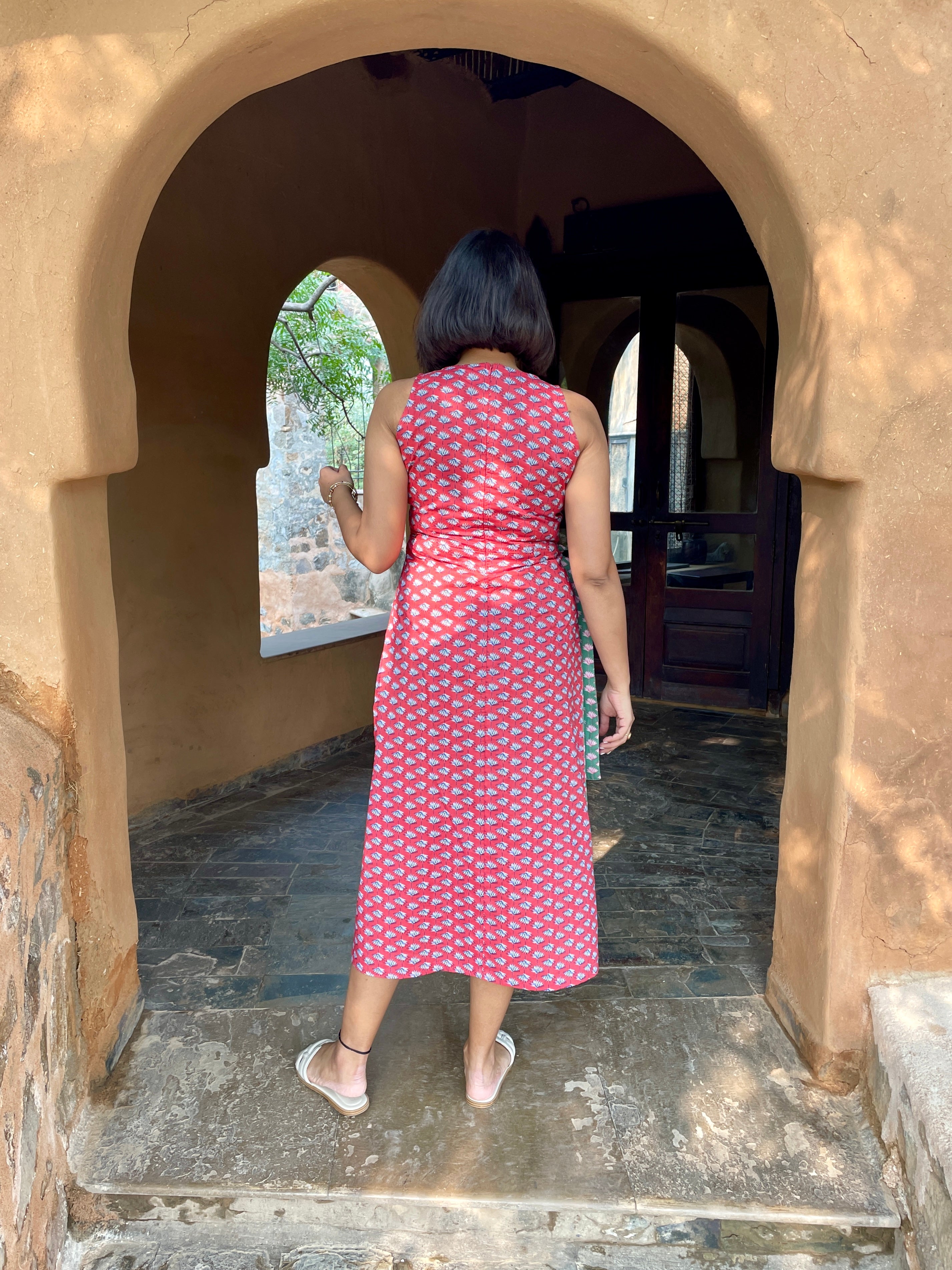 Red Green Wrap Dress image 1