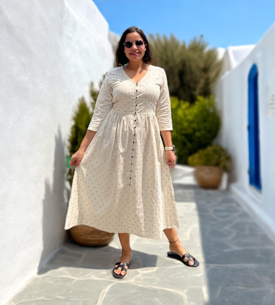 Beige Butta Midi Dress image 0