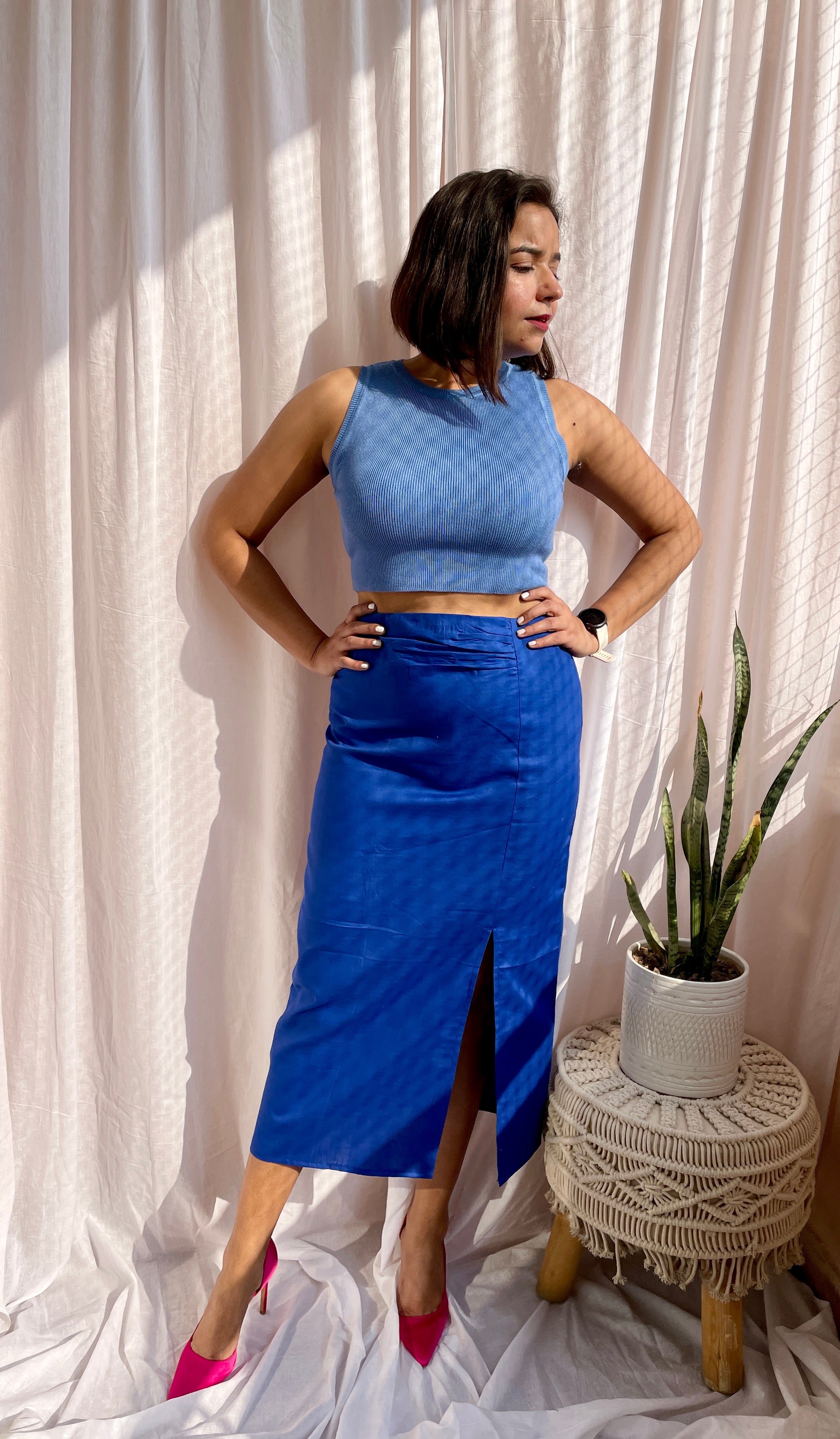 Royal Blue Midi Skirt image 3