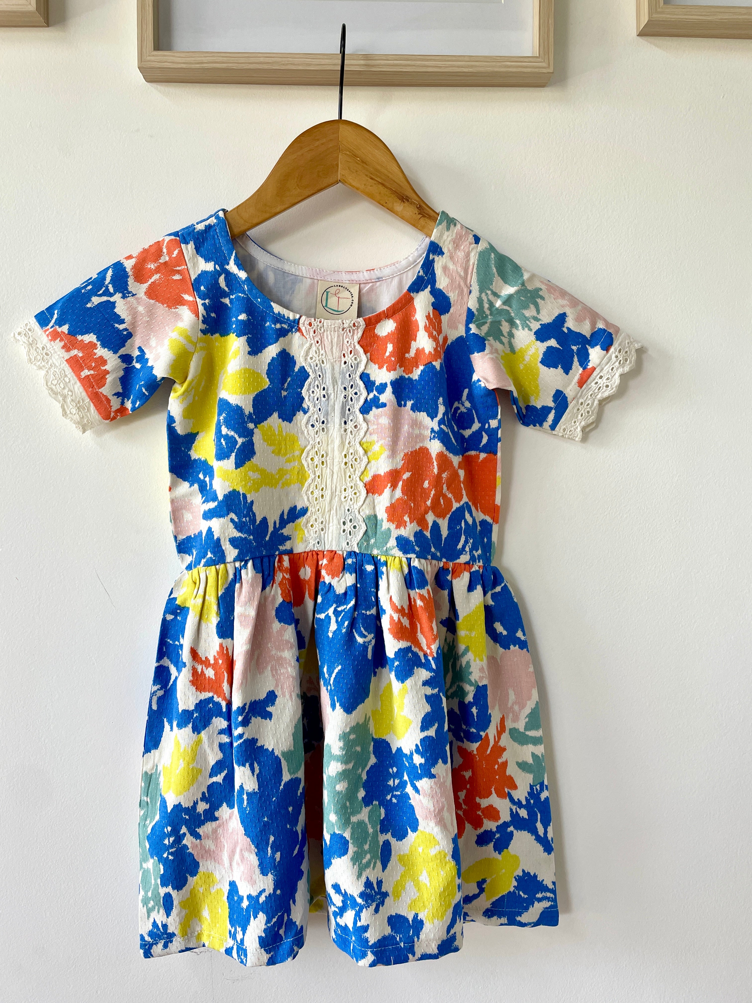 Multicolor Kids Skater Dress image 1