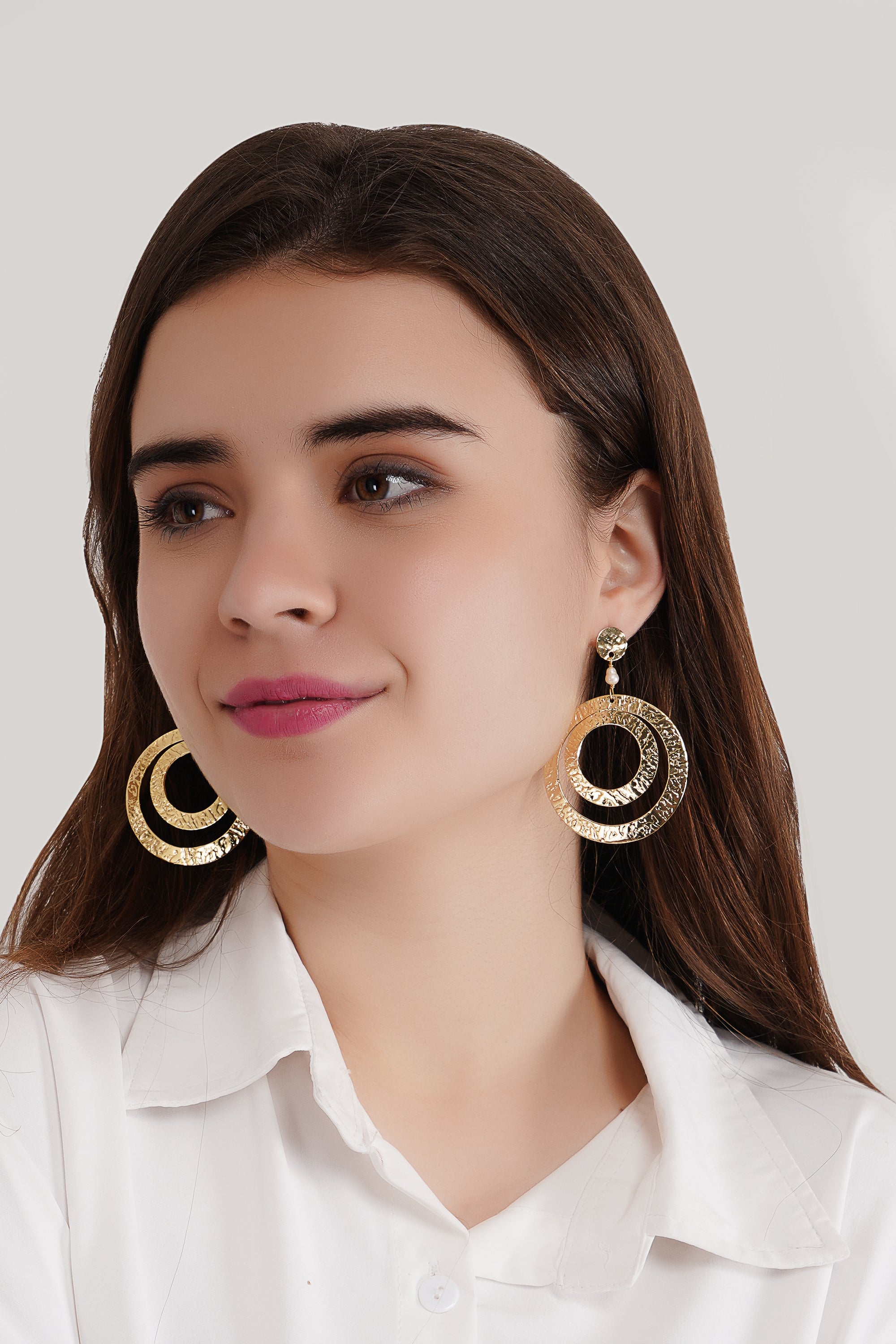 Brass Metal Hoop Earring image 3