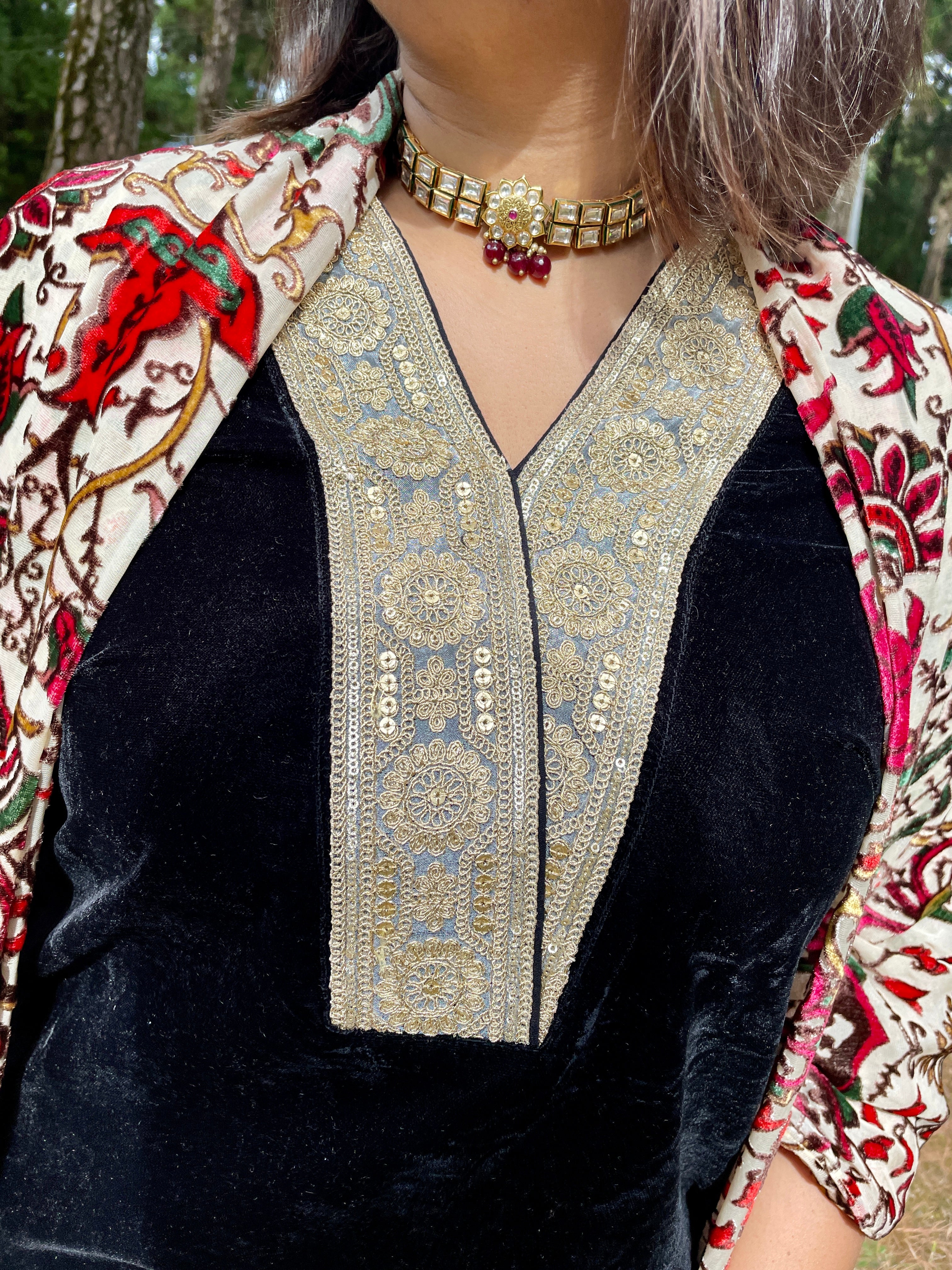 Black Velvet Suit Set image 1