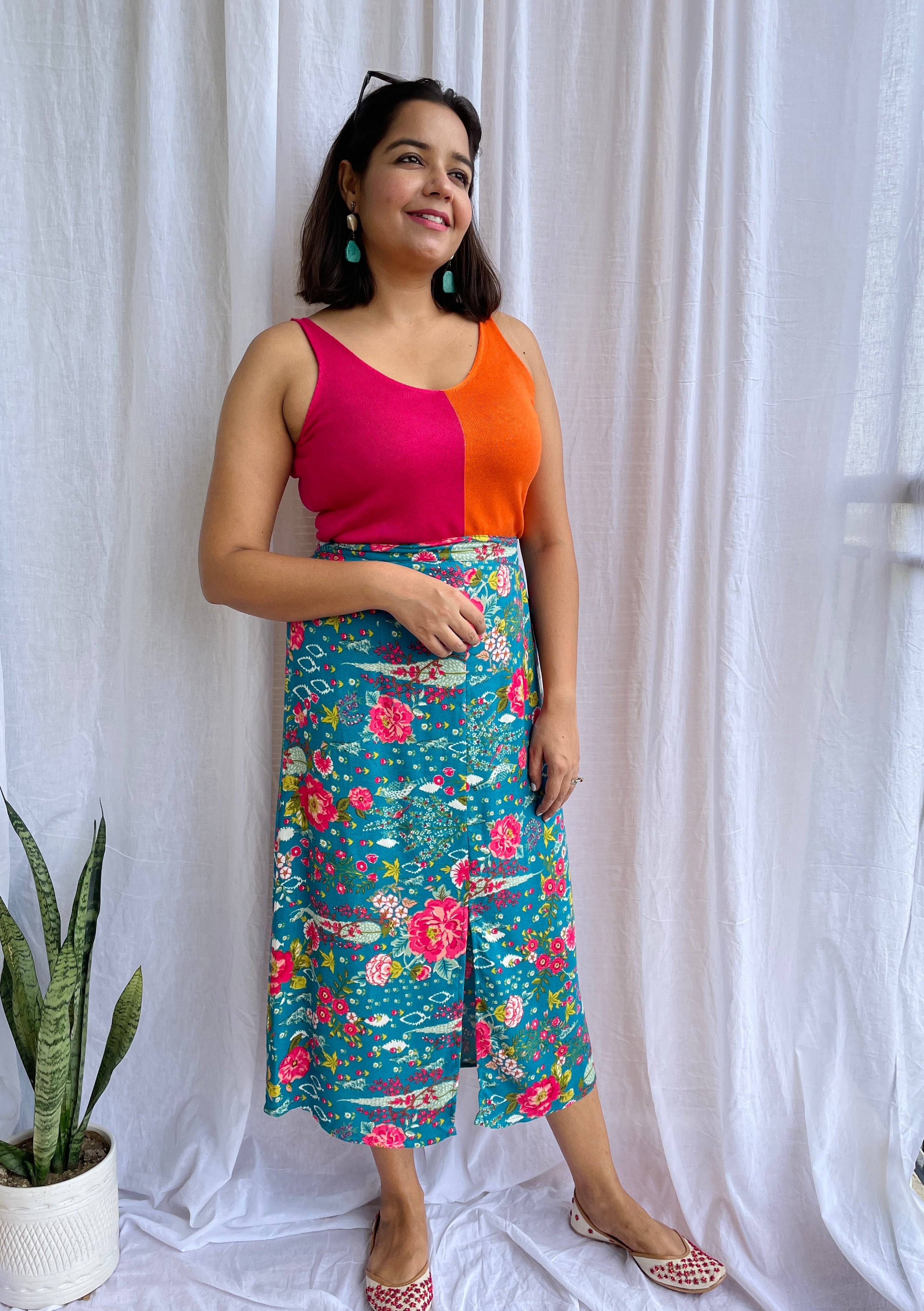 Green Floral Skirt image 0