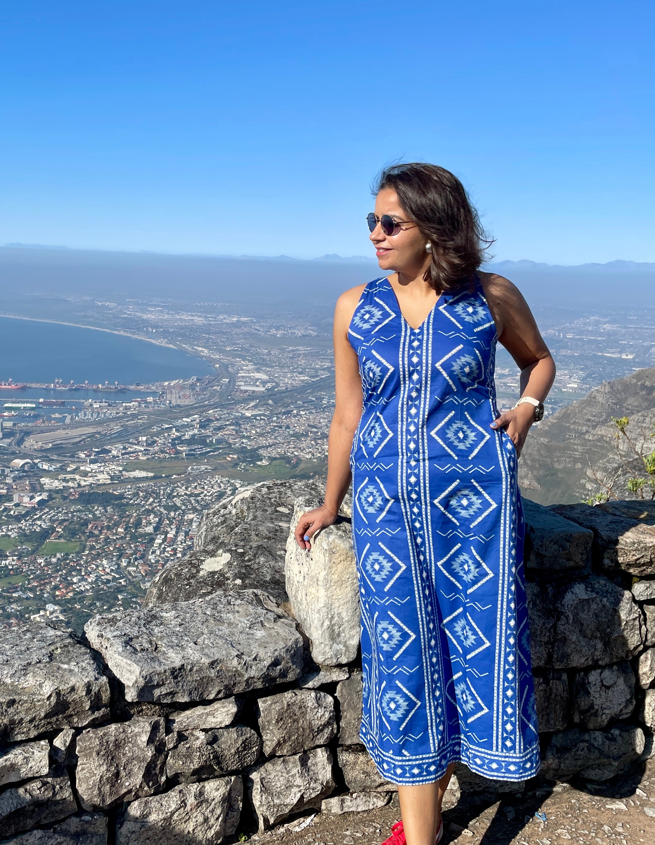 Blue Halter Midi Dress image 1